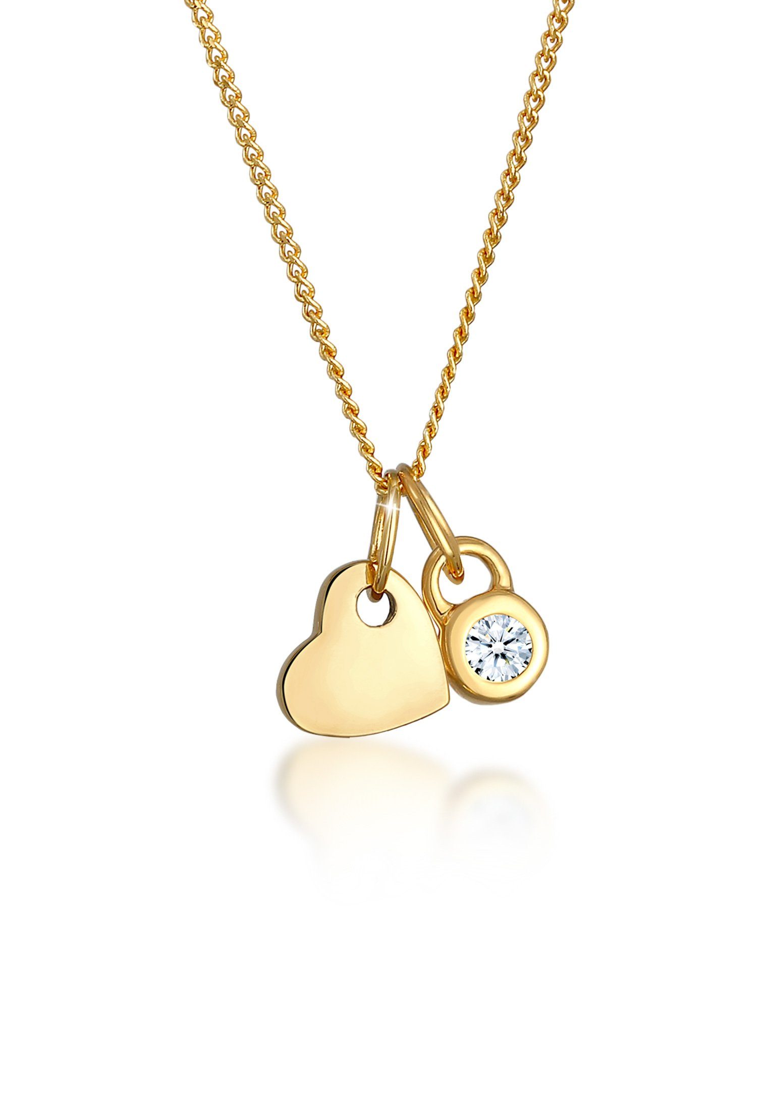 Diamore Collierkettchen »Herz Solitär Diamant (0.03 ct) 585 Gelbgold«  online kaufen | OTTO