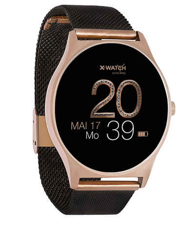X-Watch JOLI XW PRO Damen Smartwatch (3,9 cm/1,22 Zoll, iOS und Android) Diamond Black, Damen Smart Watch, Blutdruck, Puls, Kalorien, Schlaf, für iPhone/Huawei/Samsung uvm.
