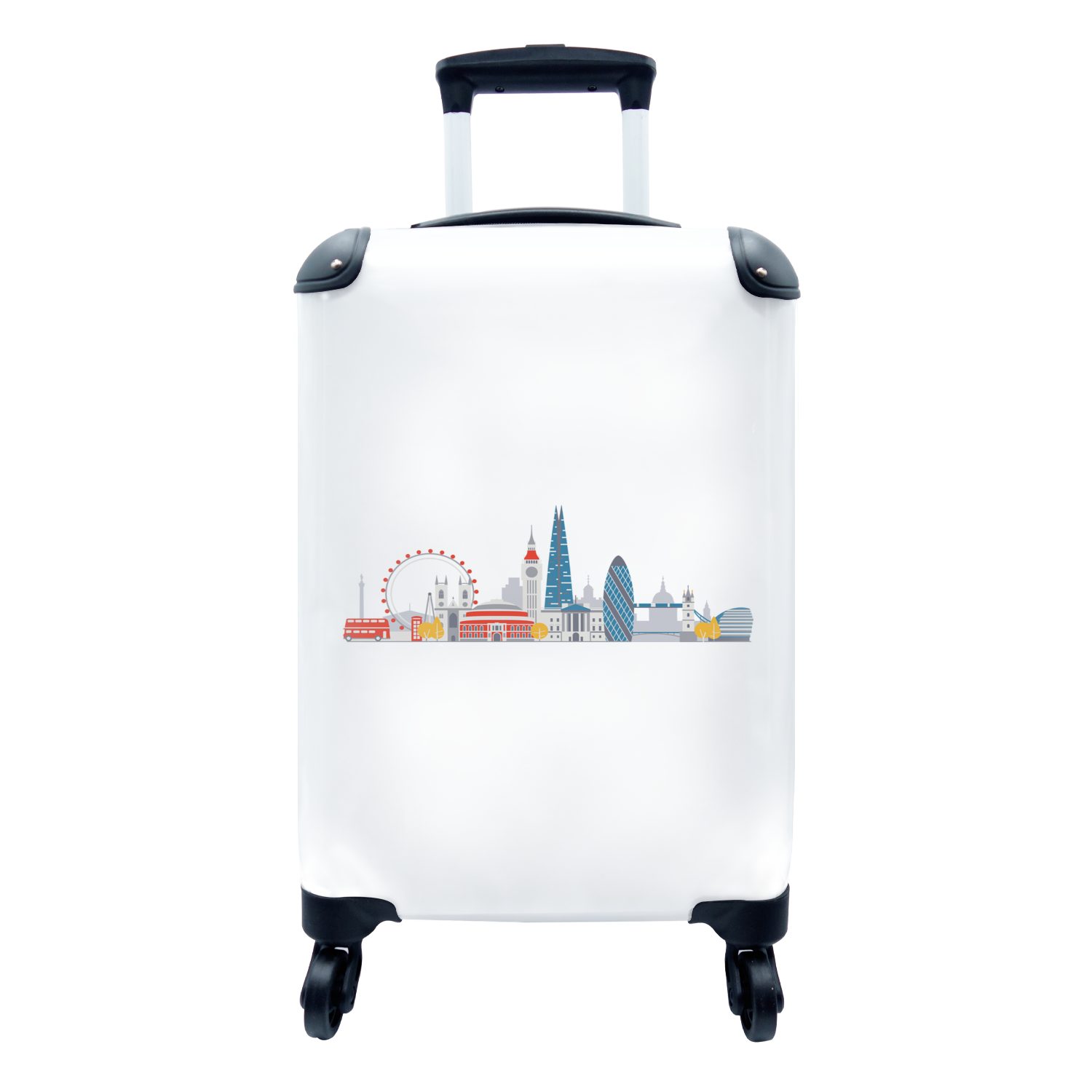 MuchoWow Handgepäckkoffer London - Skyline - England, 4 Rollen, Reisetasche mit rollen, Handgepäck für Ferien, Trolley, Reisekoffer