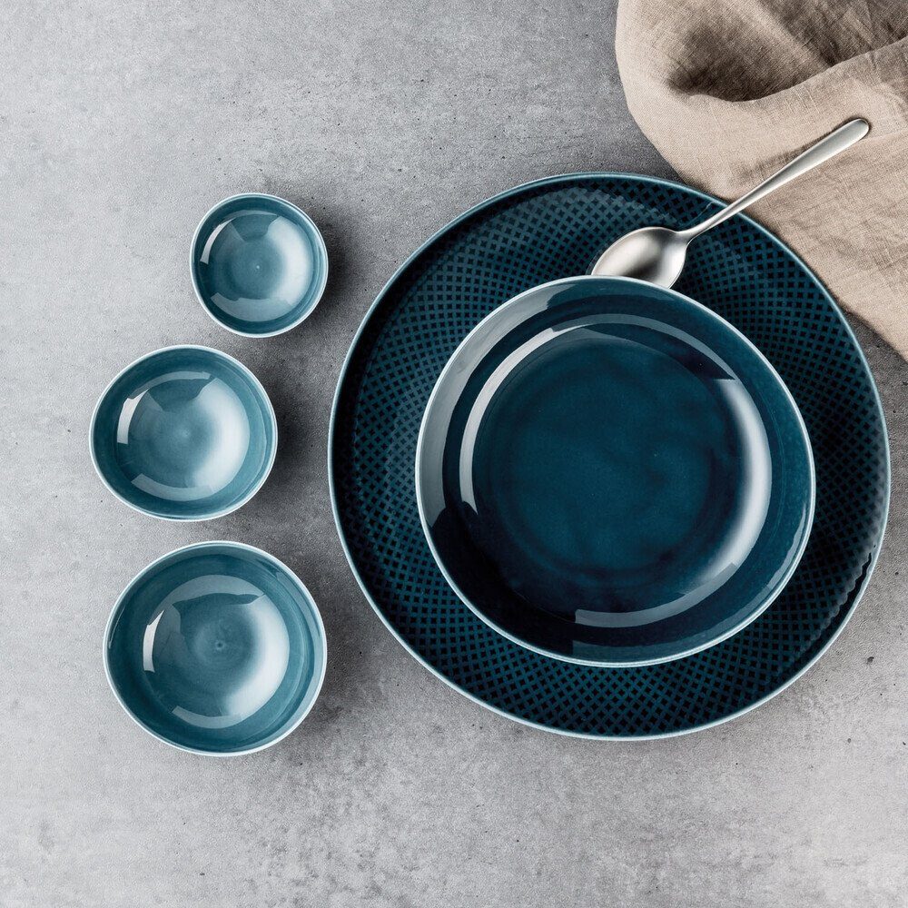 Rosenthal Teller-Set Teller-Set 18-tlg. Junto Ocean Blue, Porzellan, Kombiservice, Geschirrset, Tafelservice, für 6 Personen