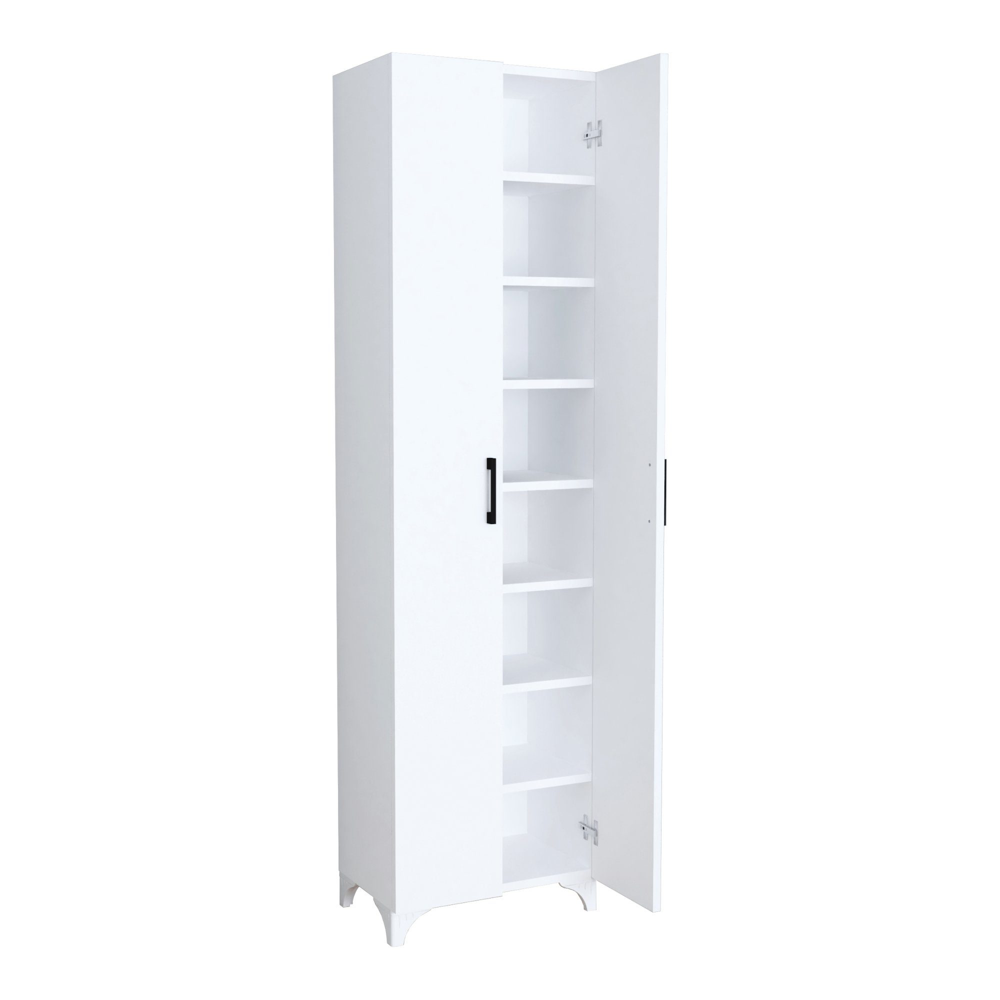 en.casa Mehrzweckschrank »Strömsund« 177,5 x 48,5 x 32 cm Weiß günstig online kaufen