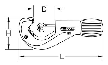 KS Tools Rohrschneider, Teleskop-Rohrabschneider für Edelstahl (Inox) Rohre, 3-42 mm