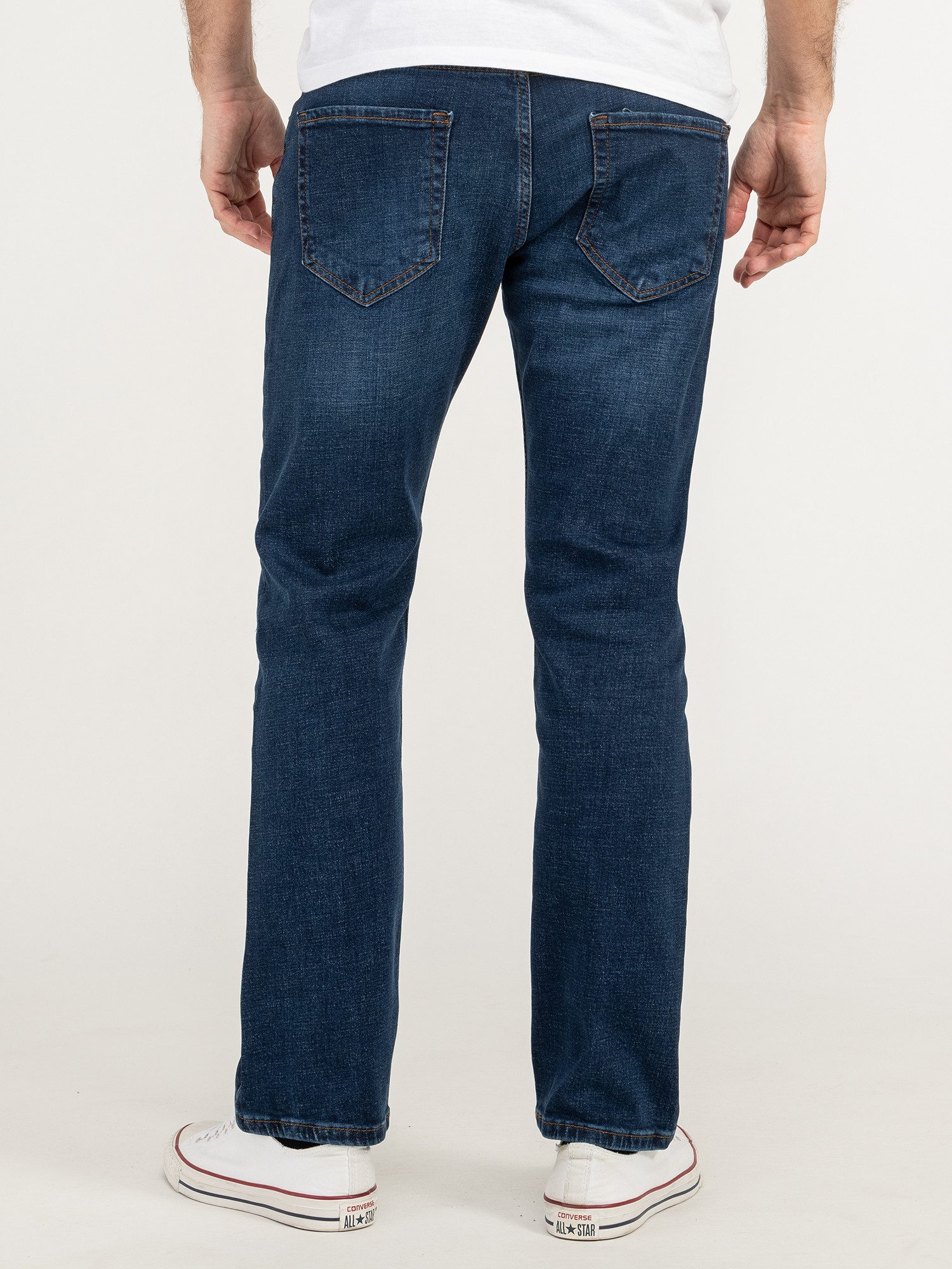Lorenzo Loren Straight-Jeans Herren Jeans Stretch Blau LL-4008