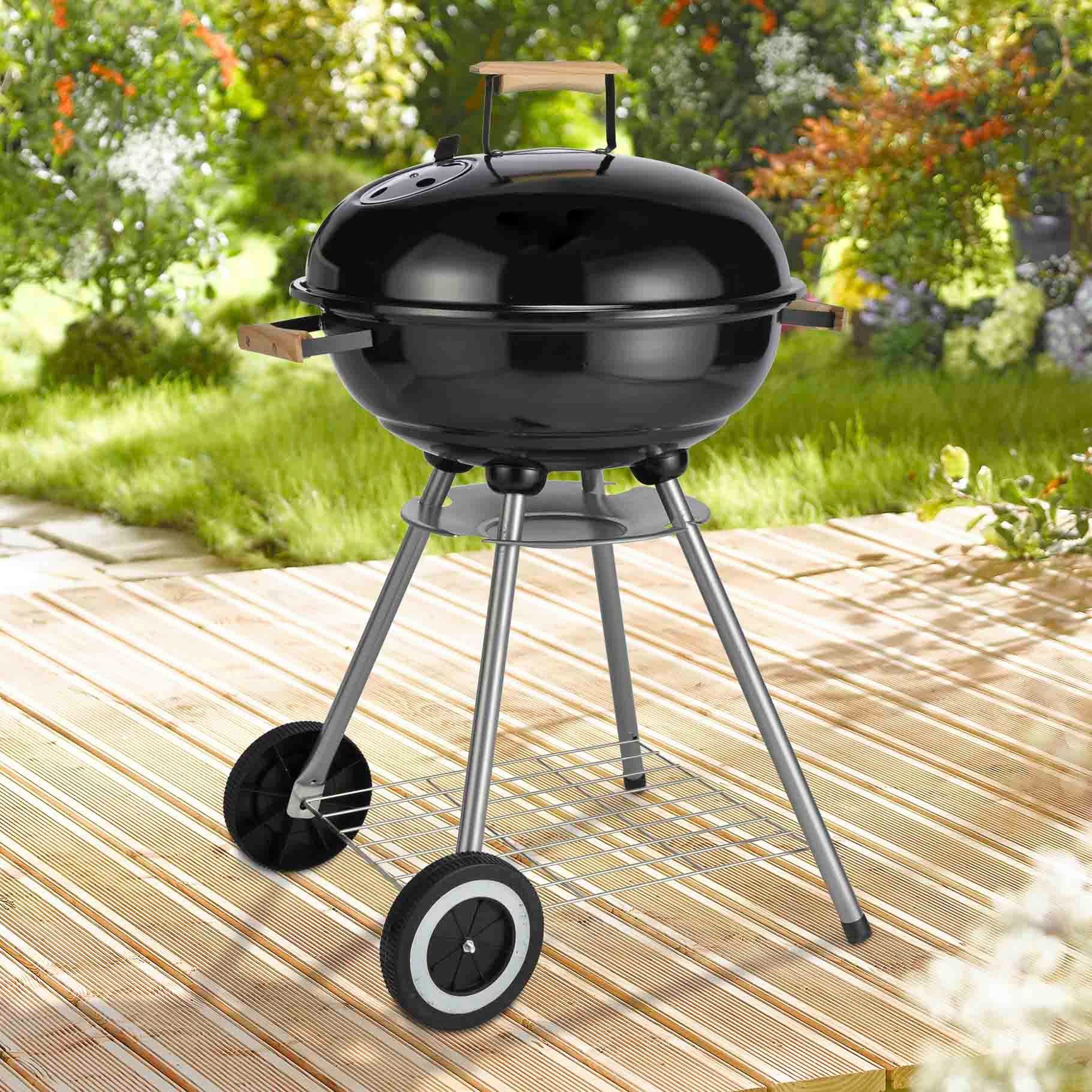 Haushalt International Holzkohlegrill Kugelgrill, mit 2 Rädern Maße: ca.Ø 46 x 79cm