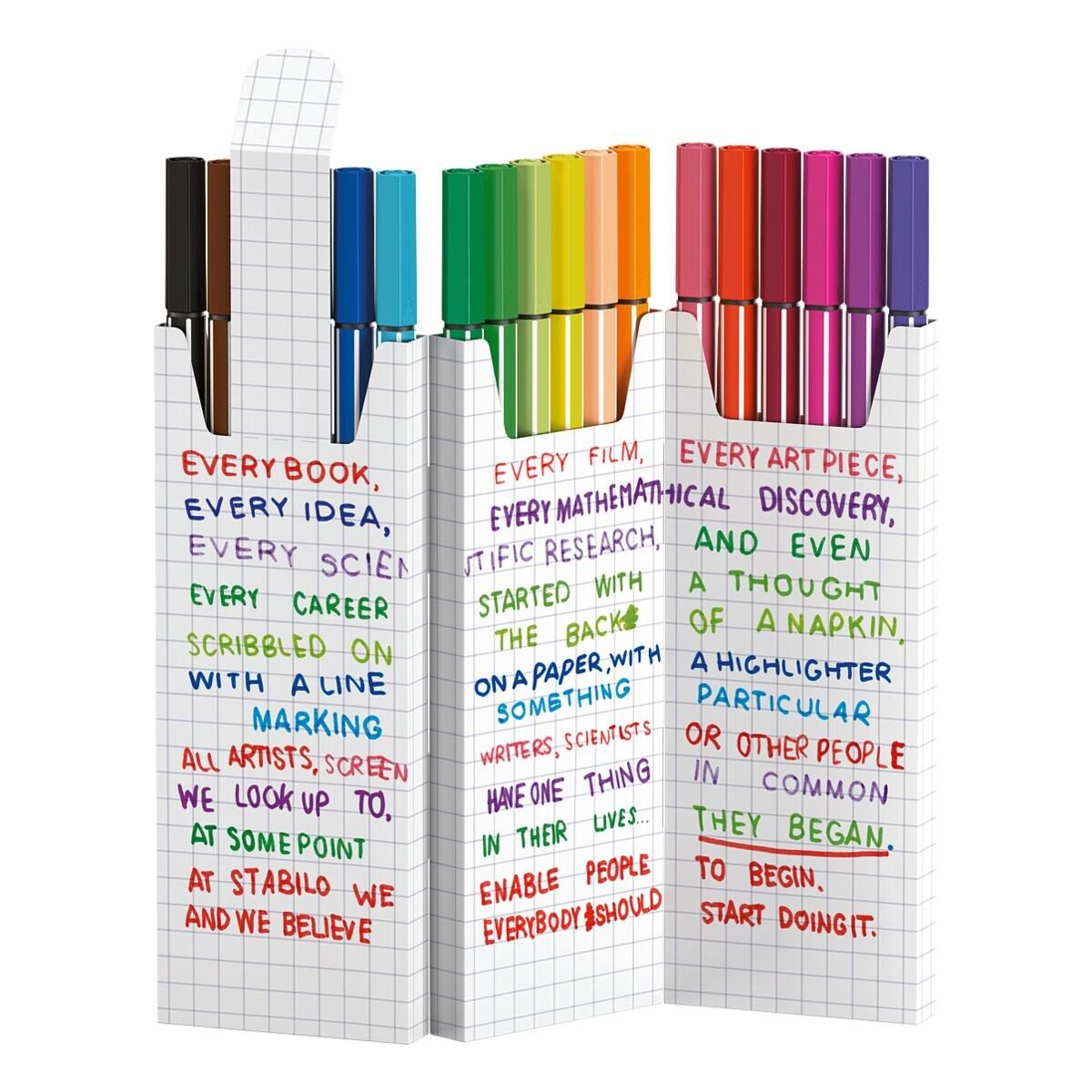 STABILO Filzstift Pen 68, (18-tlg), 18-tlg., im Zick-Zack-Aufsteller