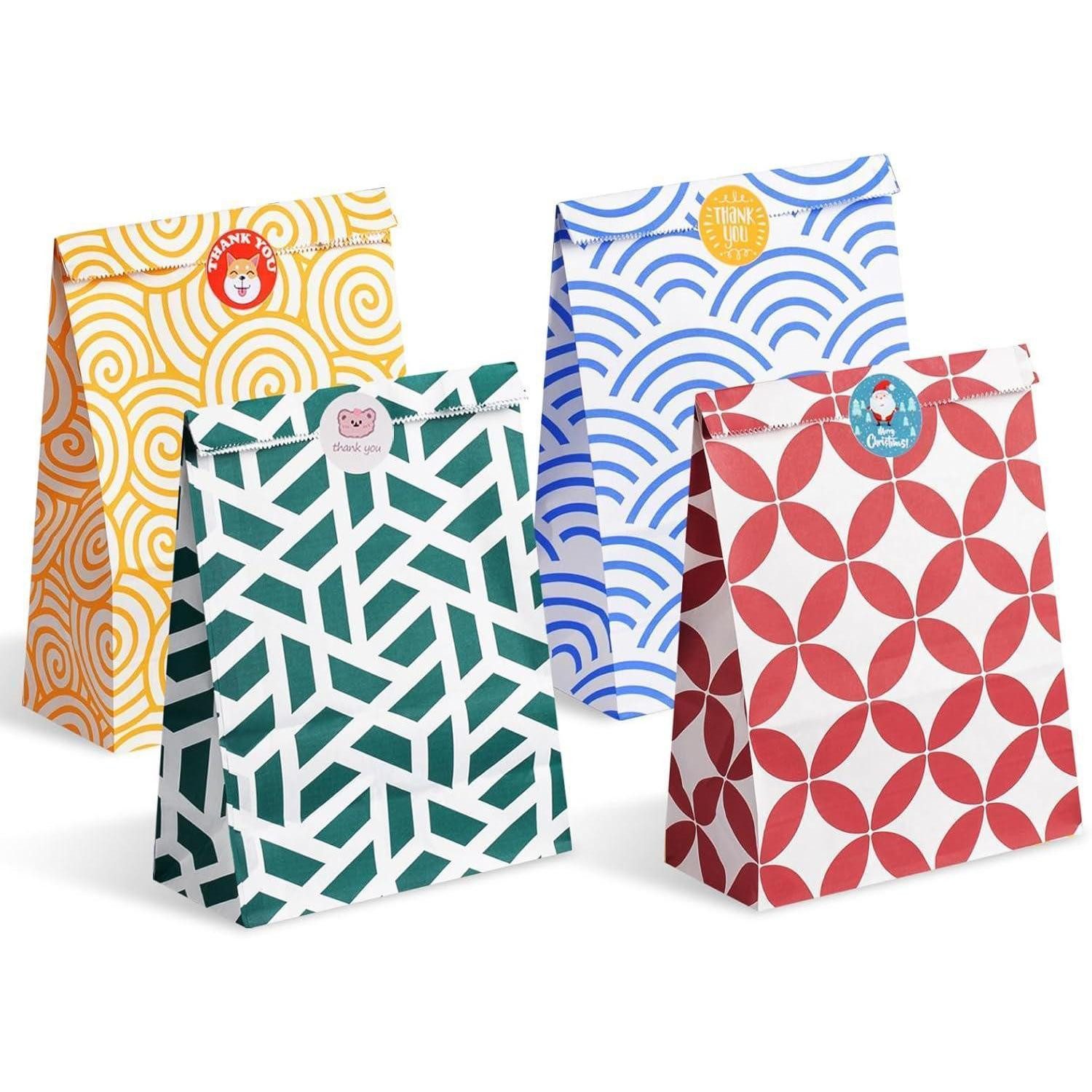 LuxusKollektion Küchenorganizer-Set Bunte Papiertüten 48 mittelgroße Geschenktüt