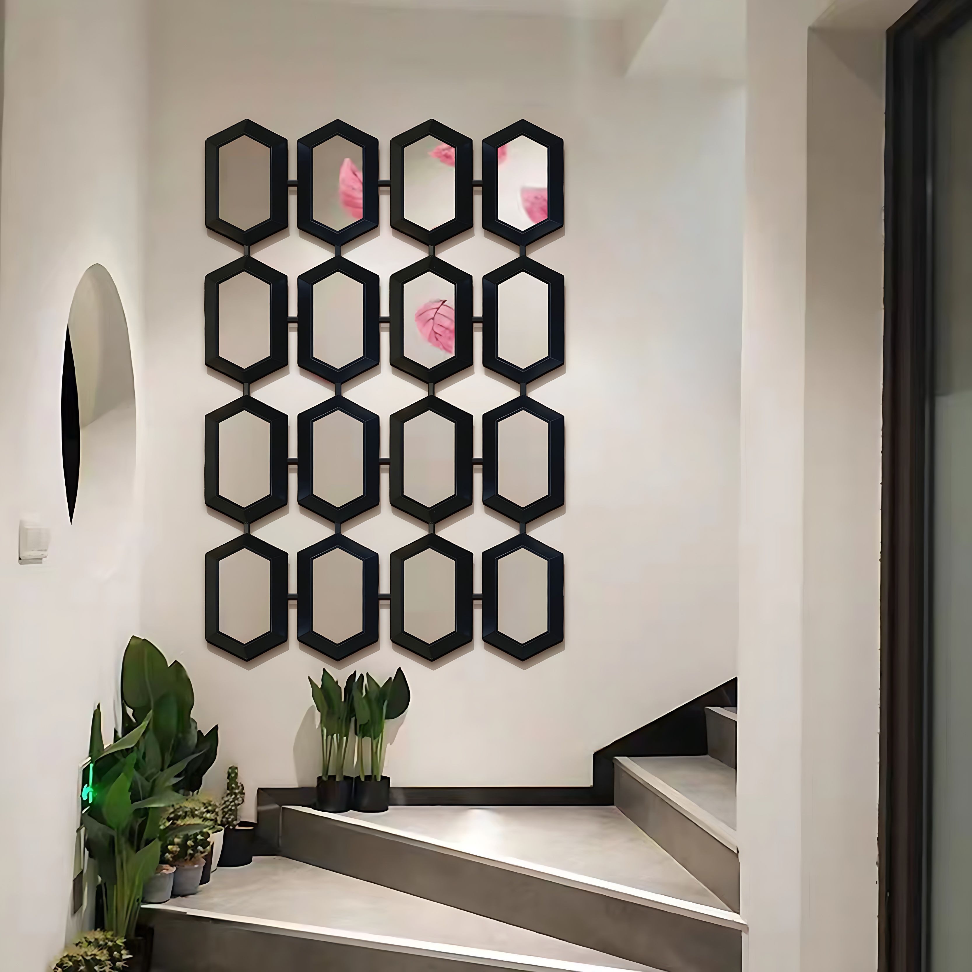 alesvelt Wandspiegel Metall gerahmter design Wandspiegel 170 x 100 cm Gold / Schwarz