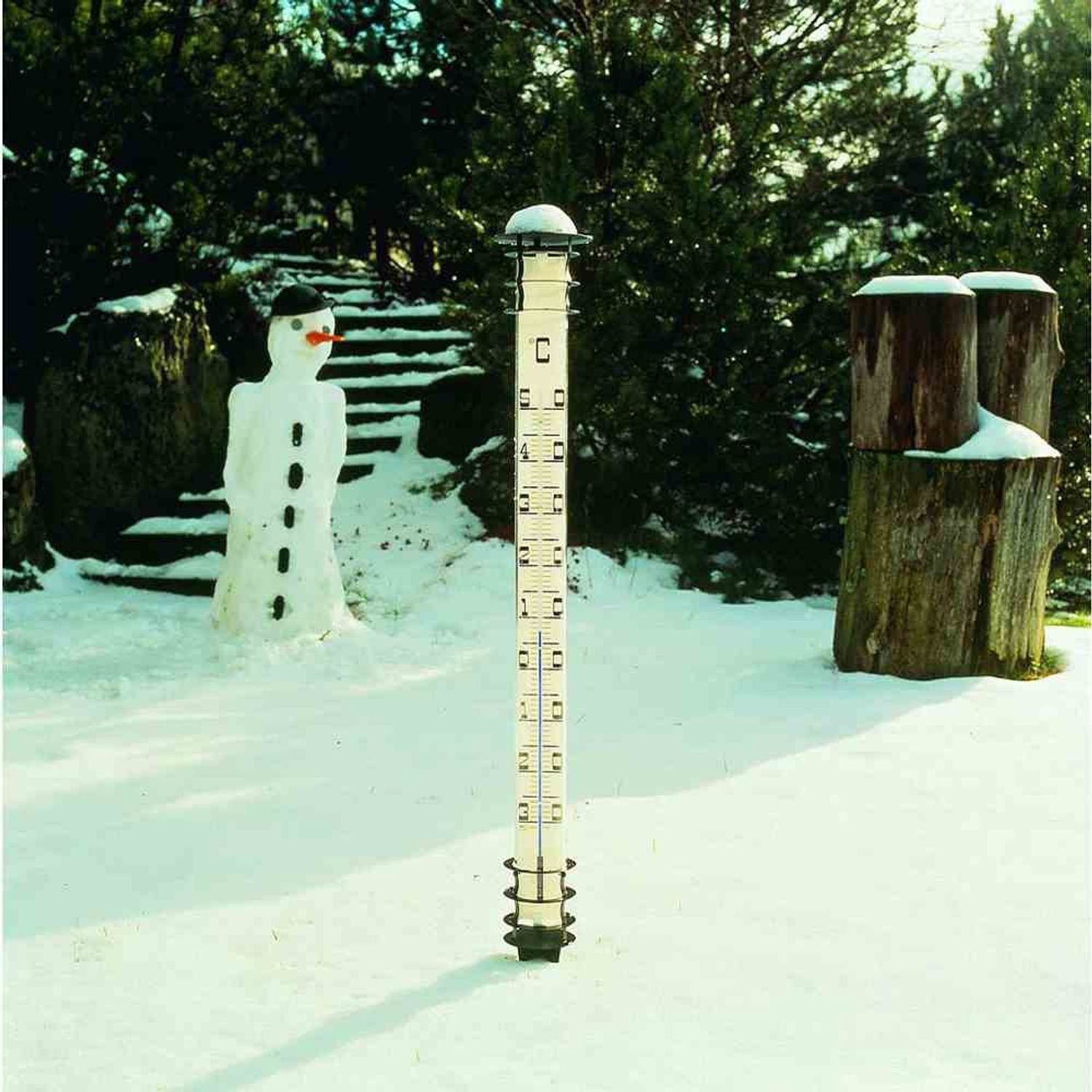 TFA Dostmann Gartenthermometer Jumbo-Gartenthermometer aus Metall Höhe 115 cm, Kopf und Fuss