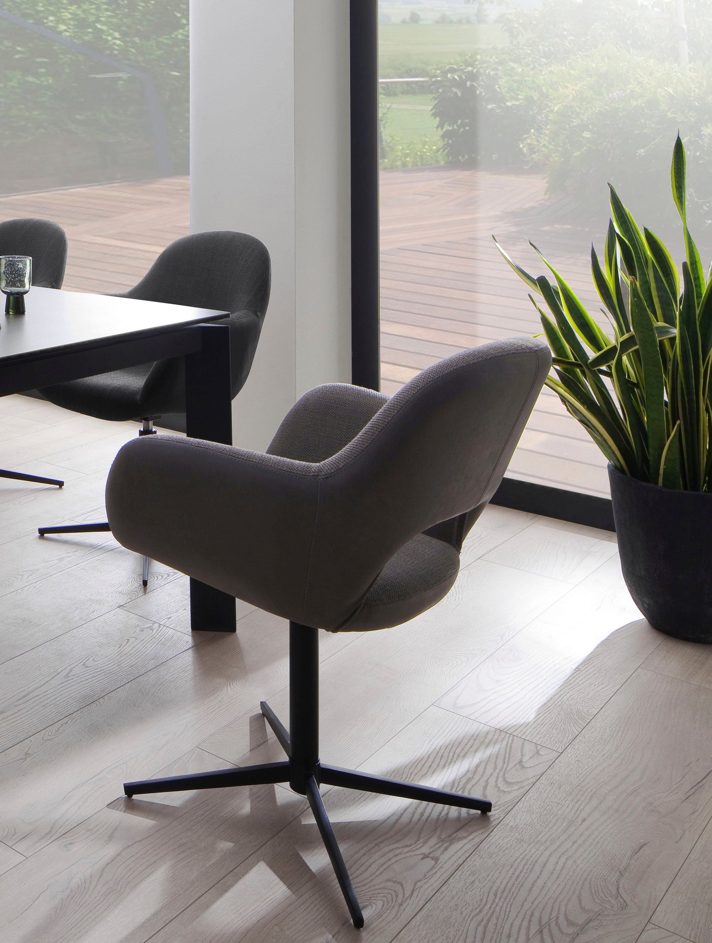 MCA furniture Esszimmerstuhl Melrose (Set, 2 St), Stuhl 360°drehbar mit Nivellierung Cappuccino | Cappuccino