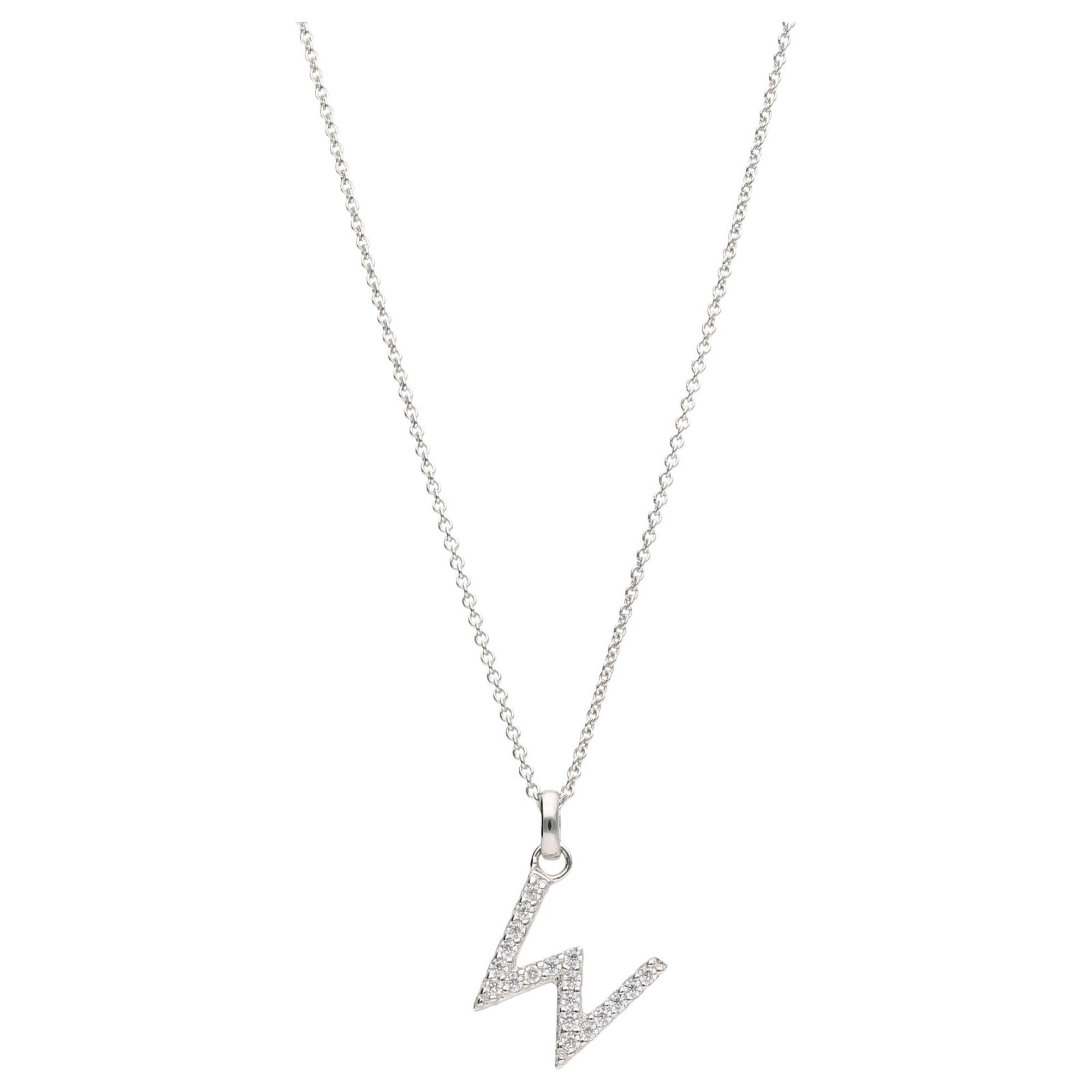 Smart Jewel Kette mit Anhänger Buchstabe W mit Zirkonia Steine, Silber 925 günstig online kaufen