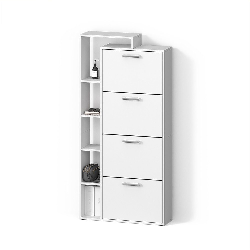 Livinity® Schuhkipper Ortello, Weiß, 80 x 166.1 cm mit 4 Fächern (1 St)