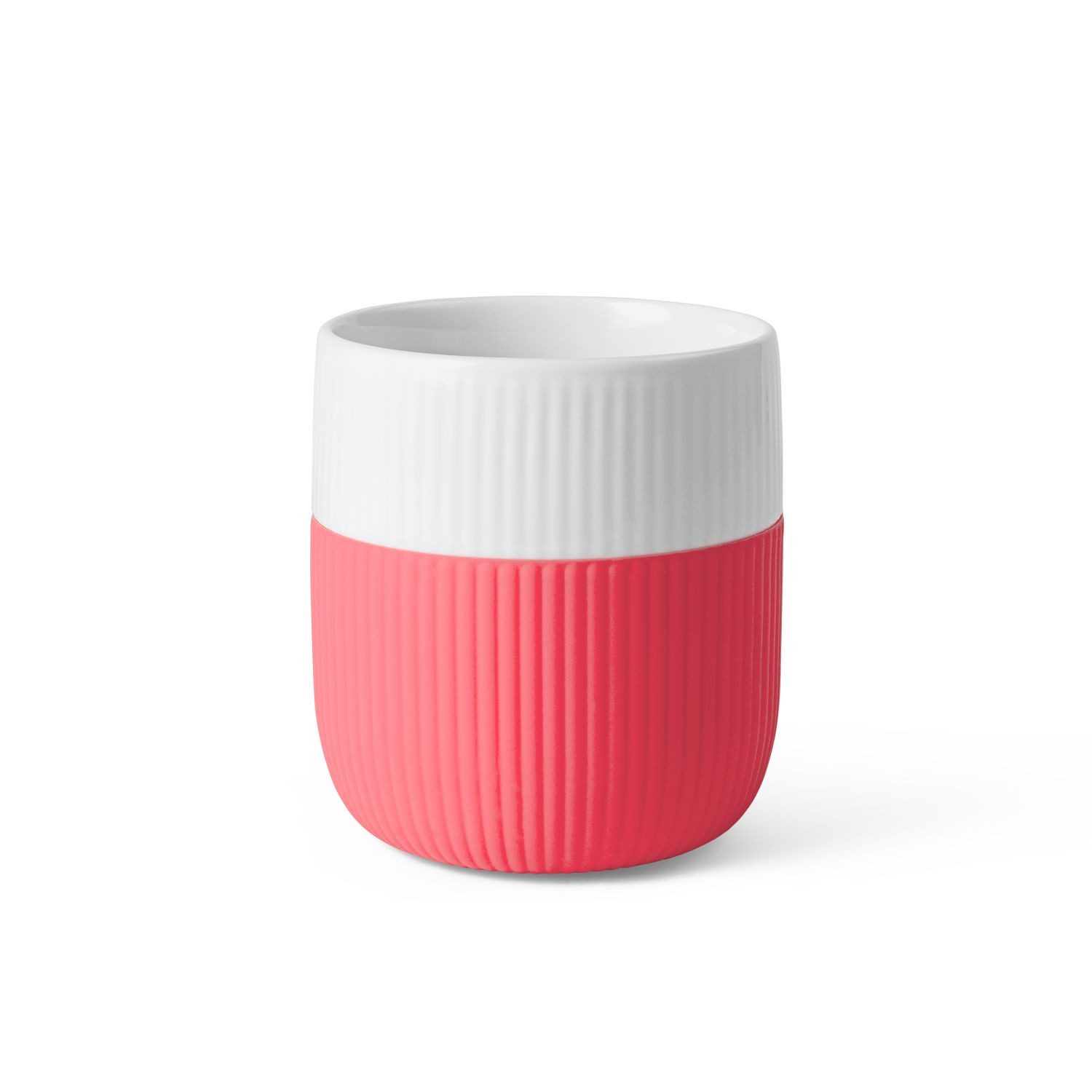 ROYAL COPENHAGEN Becher Contrast Gerippt Hibiscus 350 ml, 1-tlg., Porzellan, Silikon
