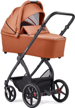 Gesslein Kombi-Kinderwagen FX4 Soft+ mit Aufsatz Swing schwarz, mango, mit Babywanne C3 und Babyschalenadapter