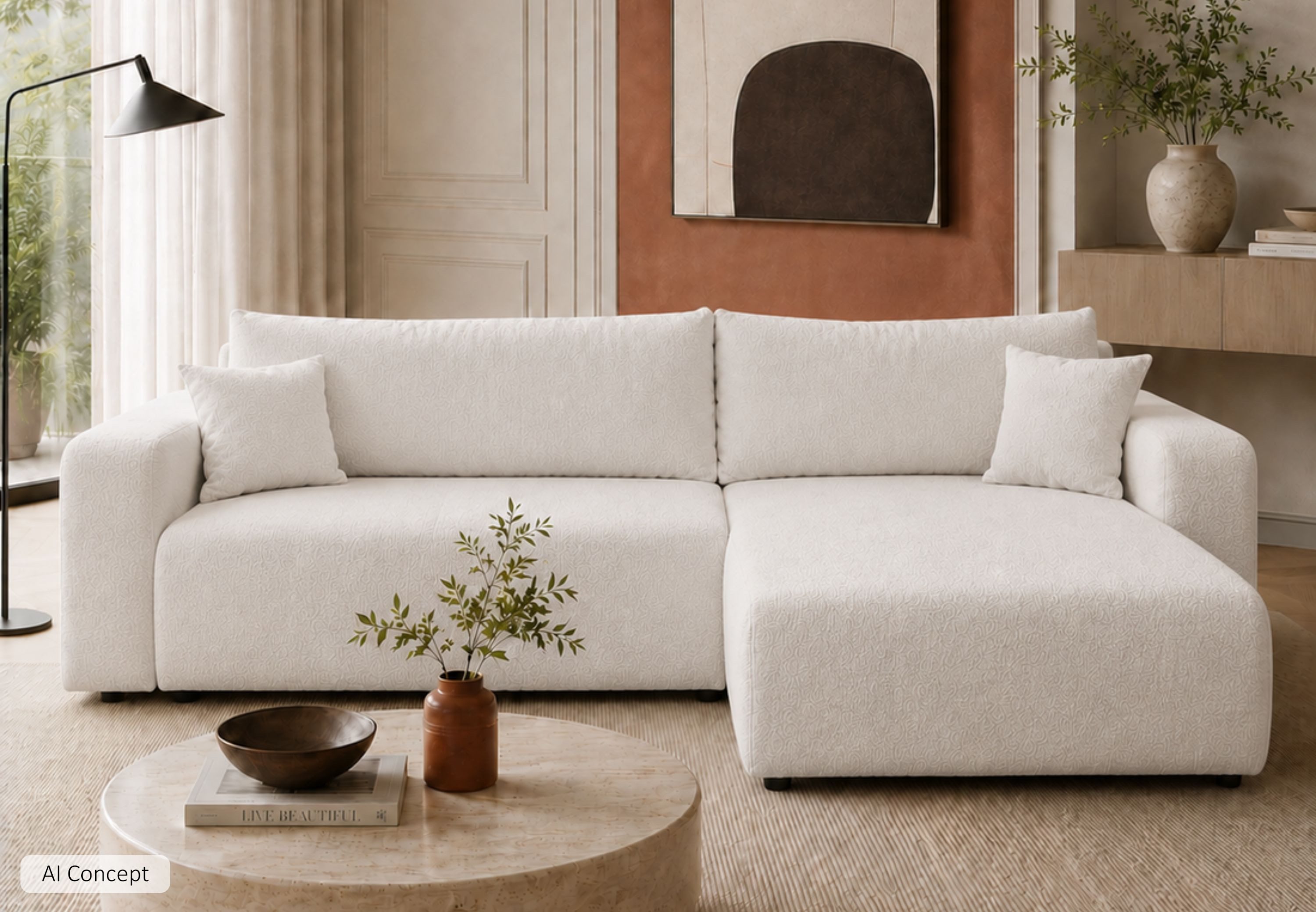 Lookway Ecksofa VESPO XL Moderne Wohnlandschaft in L-Form mit Schlaffunktion, mit Bettfunktion und Bettkasten