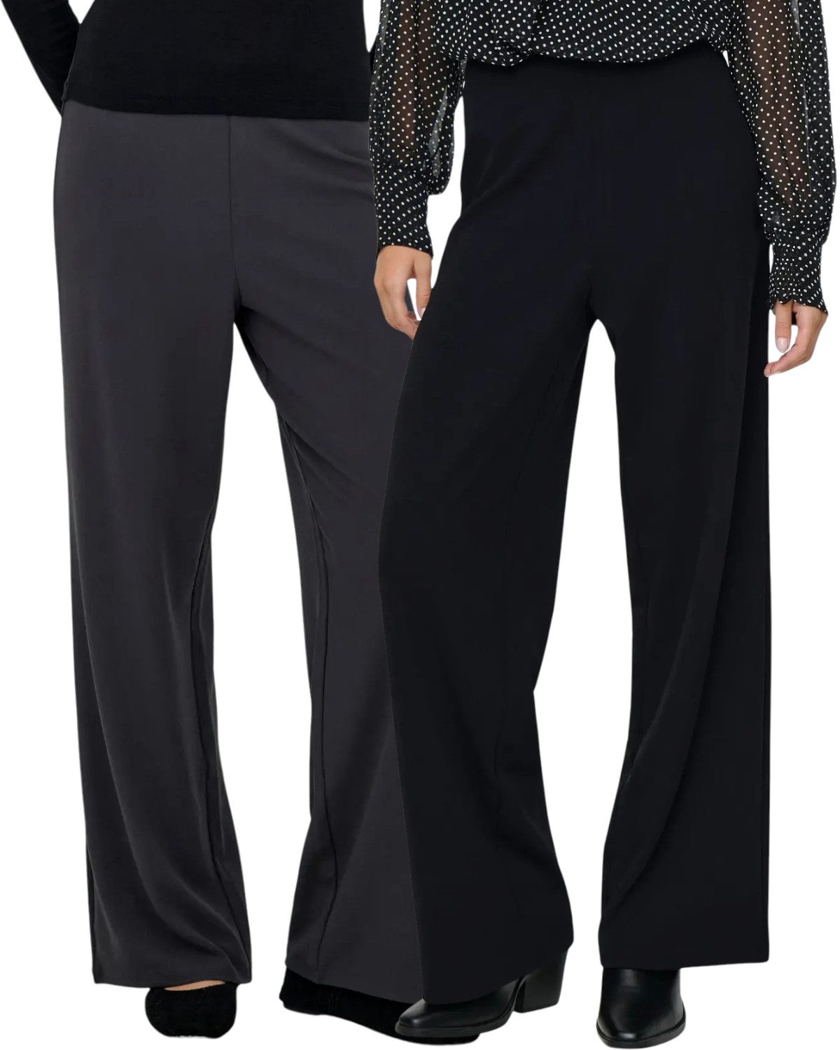 ONLY Schlupfhose (2er-Pack) Mid Waist mit weitem Bein bequem & trendy