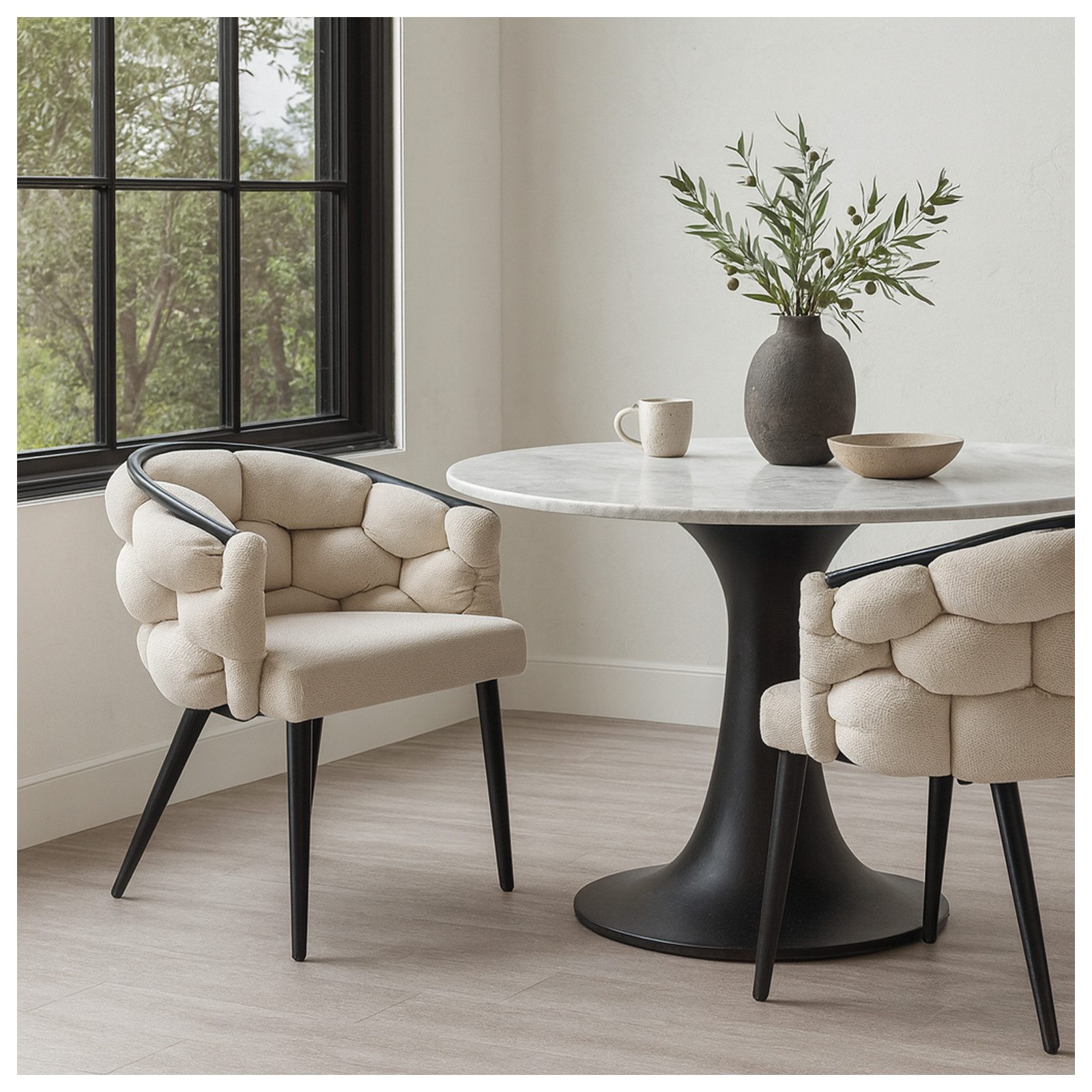 HTI-Living Esszimmerstuhl Stuhl Alsen Schwarz Beige (Stück, 1 St), Design P günstig online kaufen