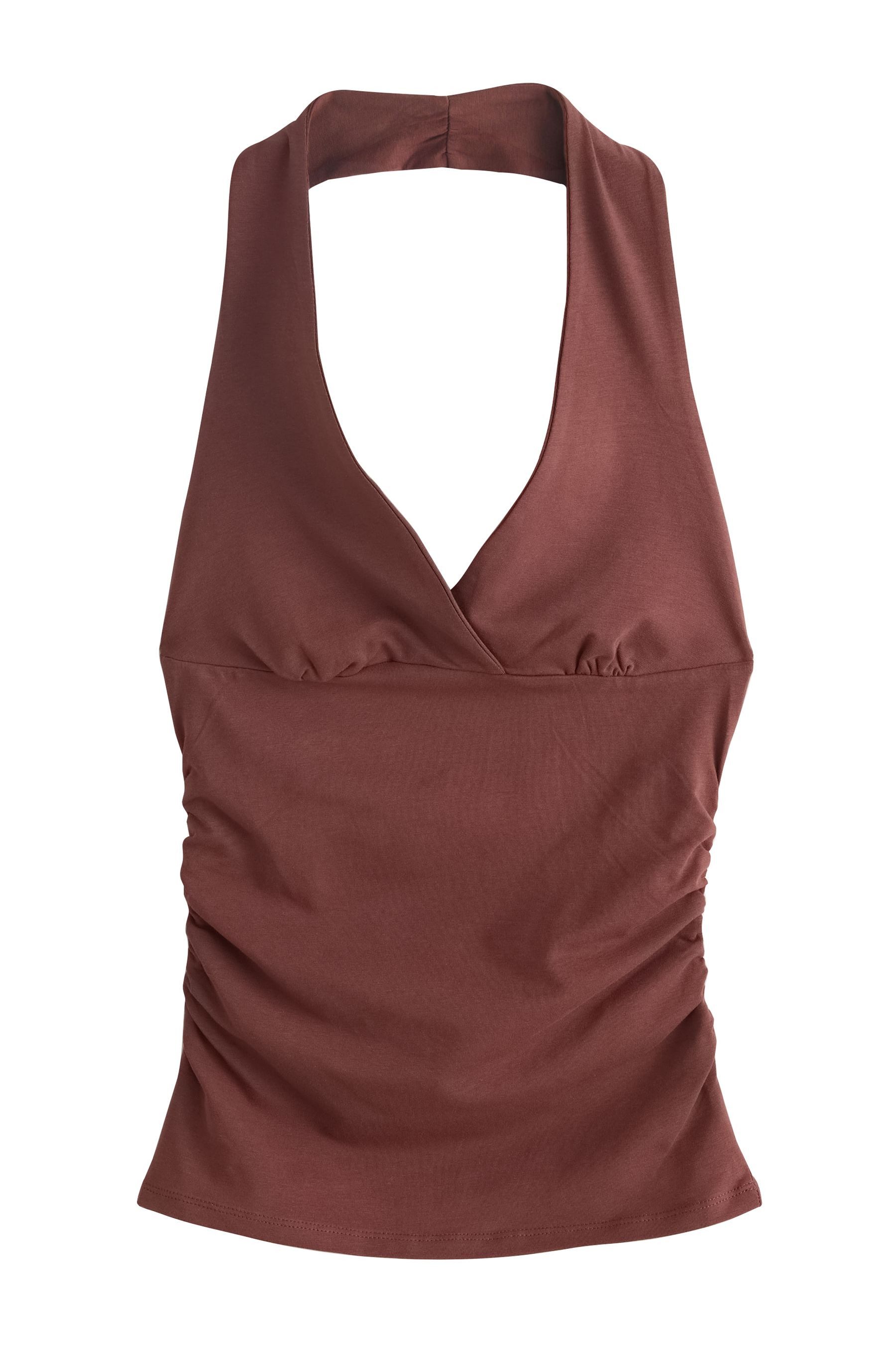 Next Trägertop Ärmelloses Neckholder-Oberteil mit Raffung (1-tlg)