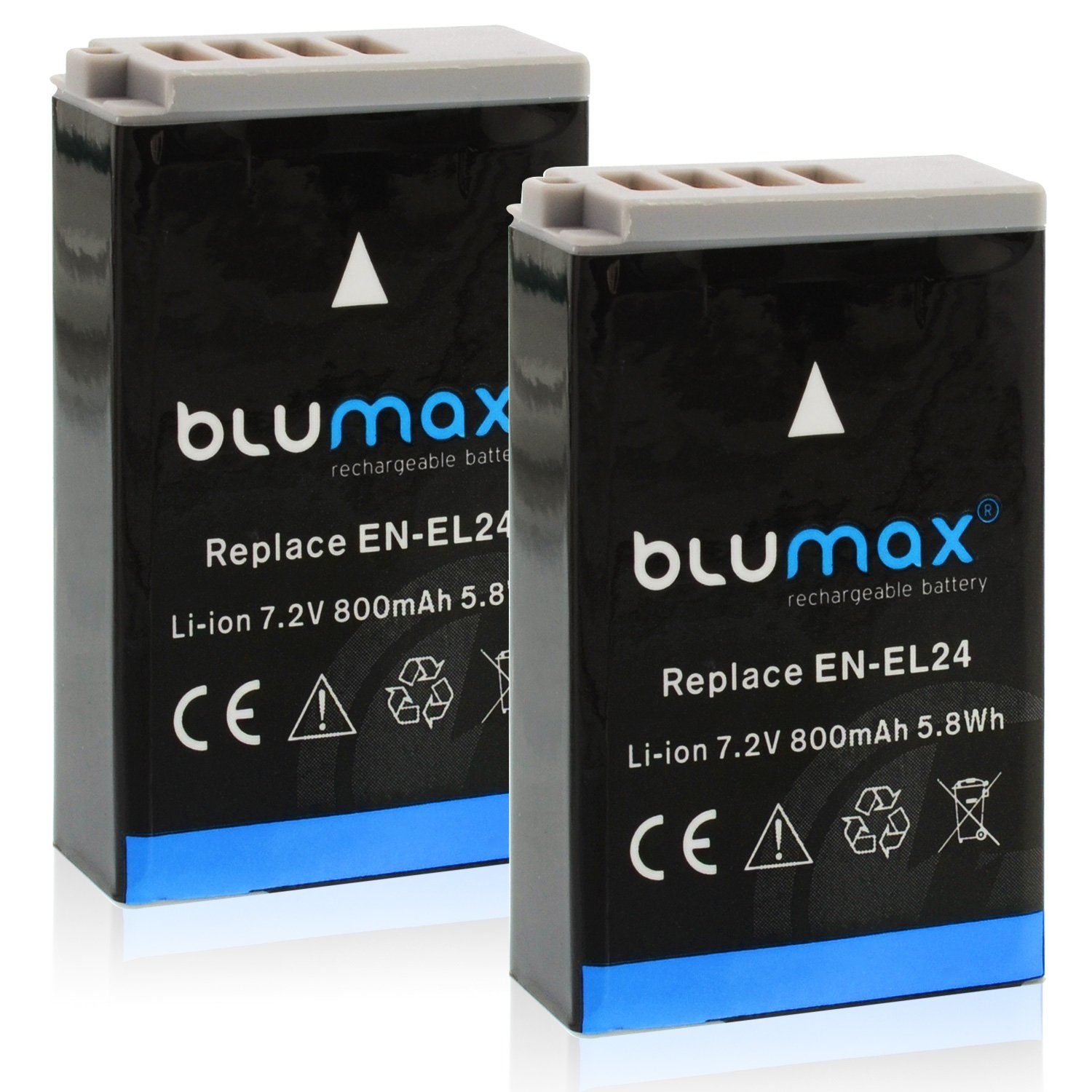 Blumax 2x EN-EL24 1 J5, DL18-50 f/1.8-2.8, DL24-85 800 mAh Kamera-Akku