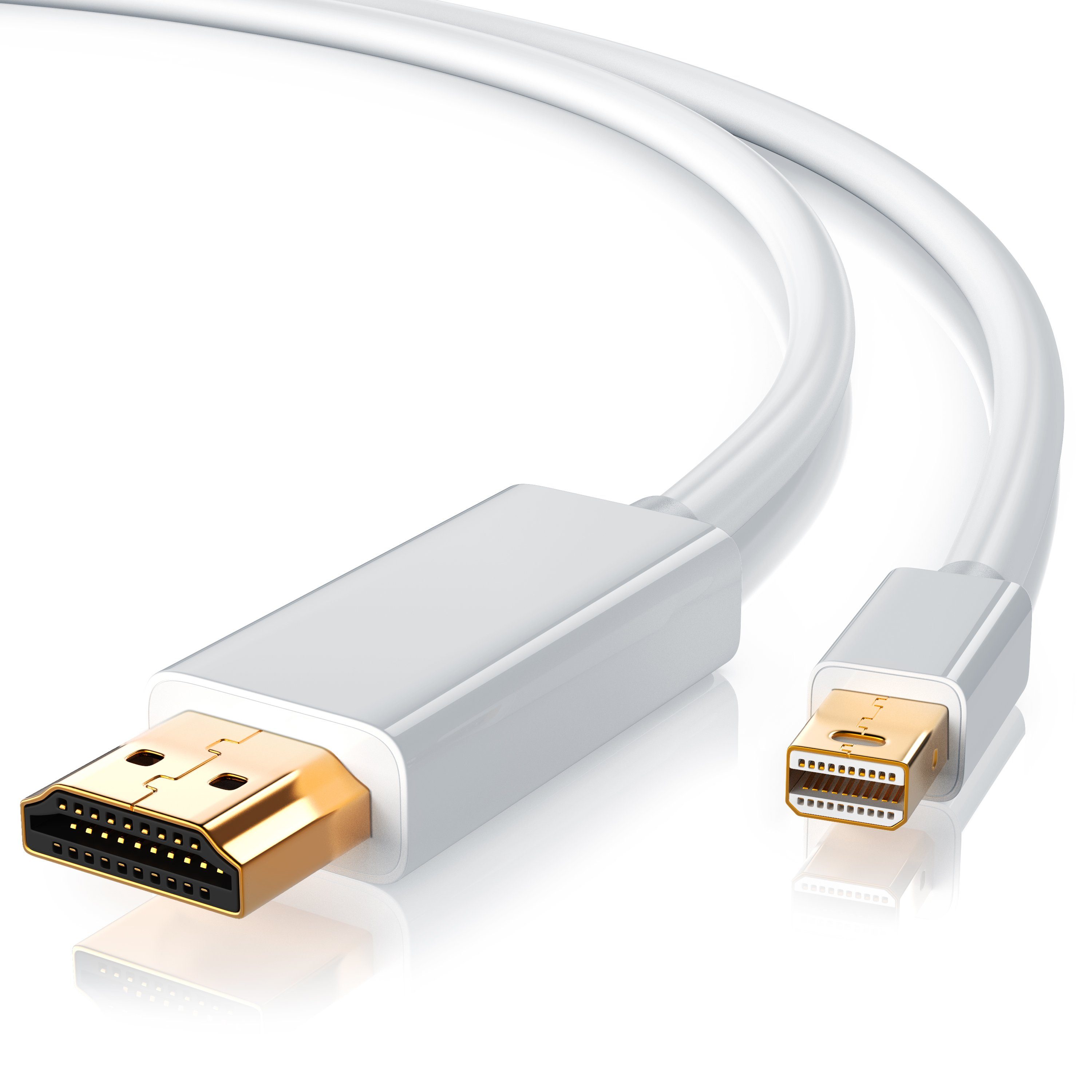 CSL Audio- & Video-Kabel, Mini DisplayPort, HDMI Typ A, (300 cm), Premium Full HD MiniDP Adapter Monitor Kabel - 3m