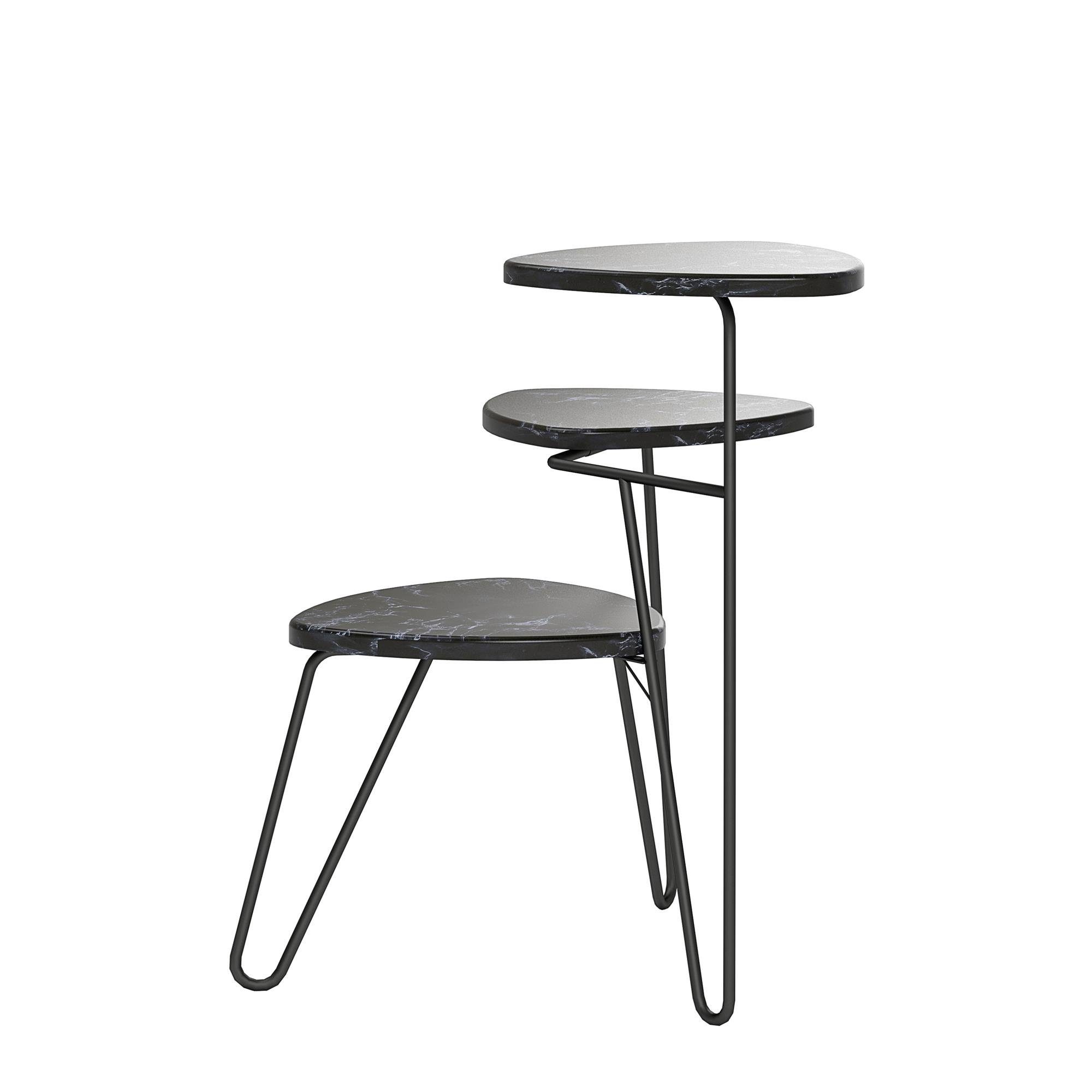 loft24 Pflanzentreppe Athena, Pflanzenregal in Marmoroptik, Metallgestell, modernes Design