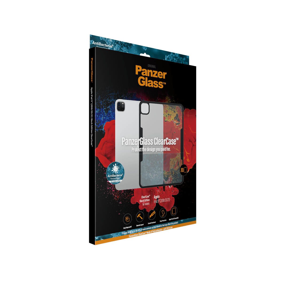 SAFE by PanzerGlass Backcover ClearCase Apple iPad 11” (2018/2020/2021), Black
