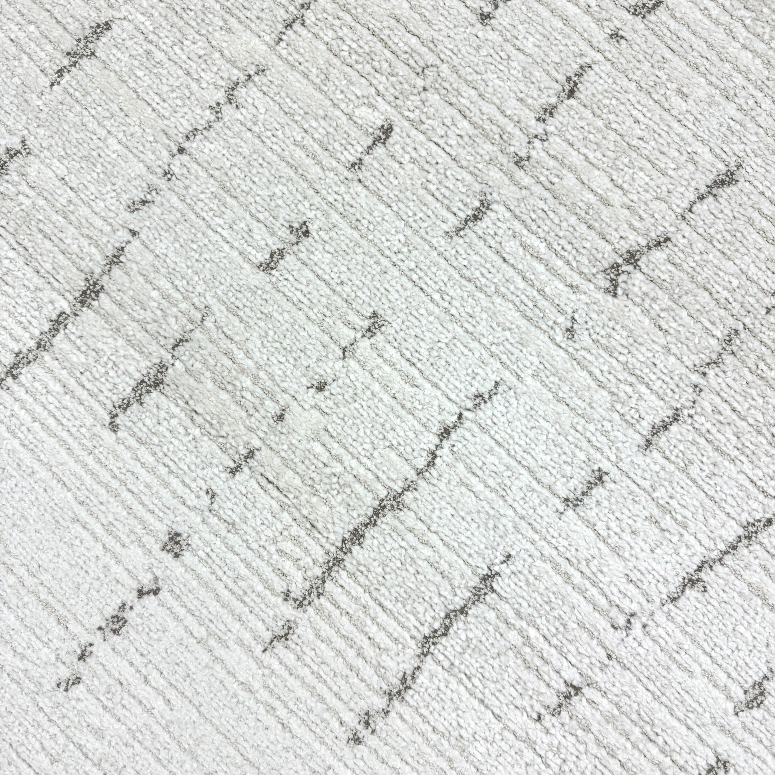 Carpetia Teppich Wohnzimmer Teppich weich Strichmuster - creme mit grauen Streifen, rechteckig