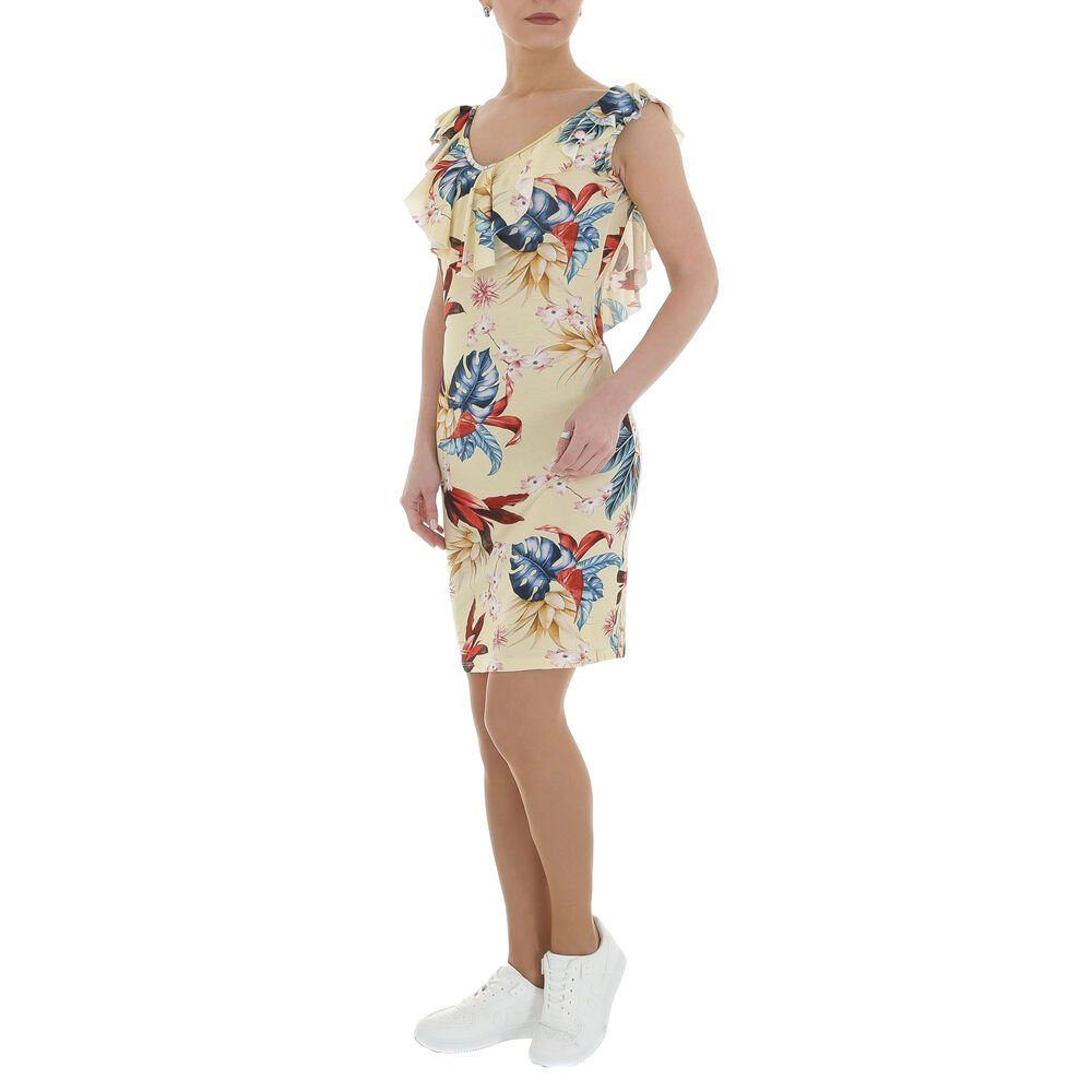 Ital-Design Sommerkleid Damen Freizeit Rüschen Geblümt günstig online kaufen
