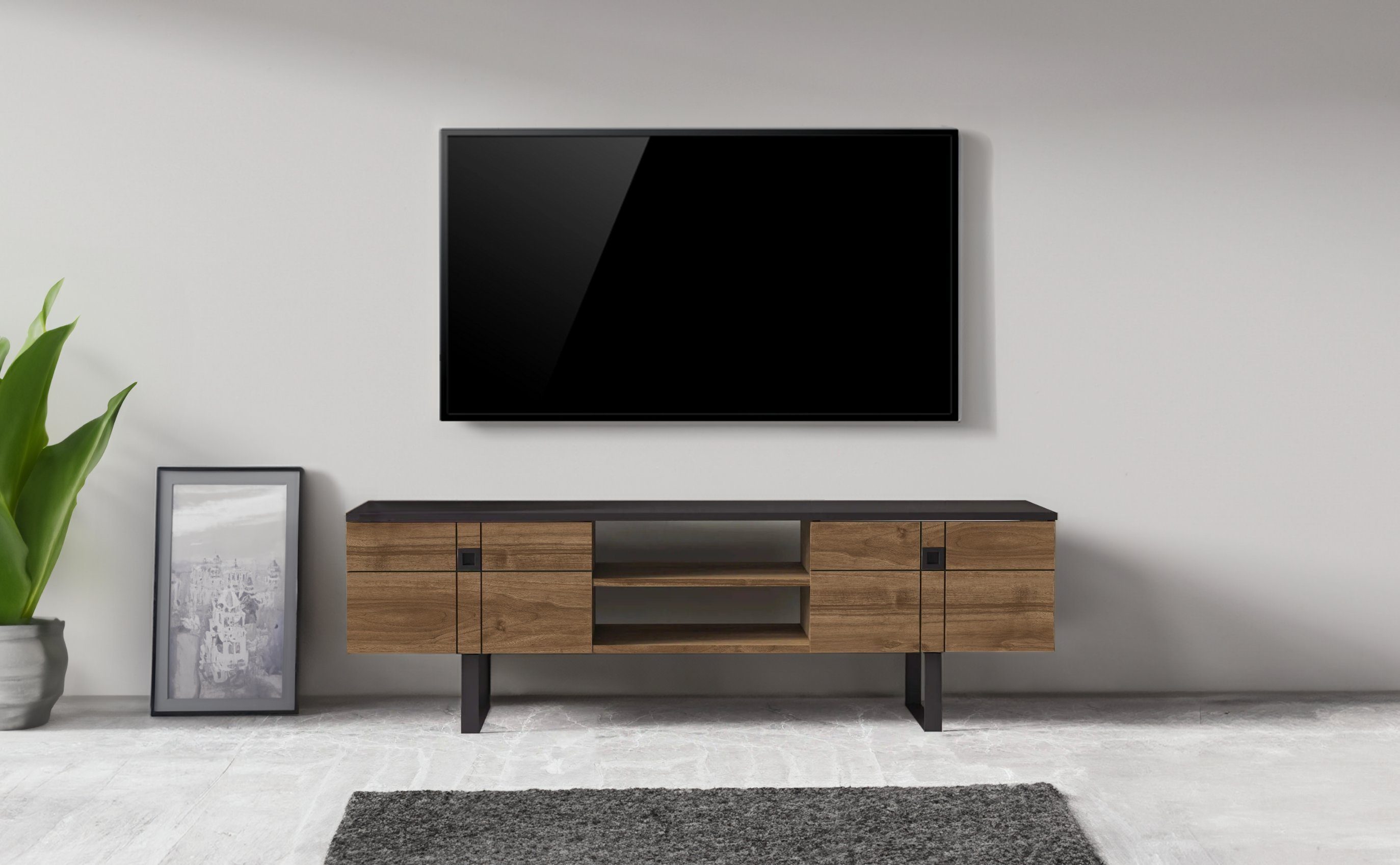 DEMA Home TV-Schrank Lowboard Zeus, Breite 160 cm, Fernseher bis zu 32-70 Zoll