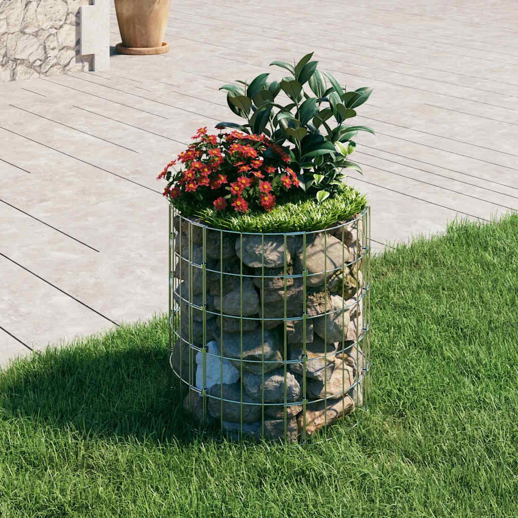 vidaXL Gartenzaun Gabionen-Säule Rund Verzinkter Stahl Ø50x50 cm, (1-St)