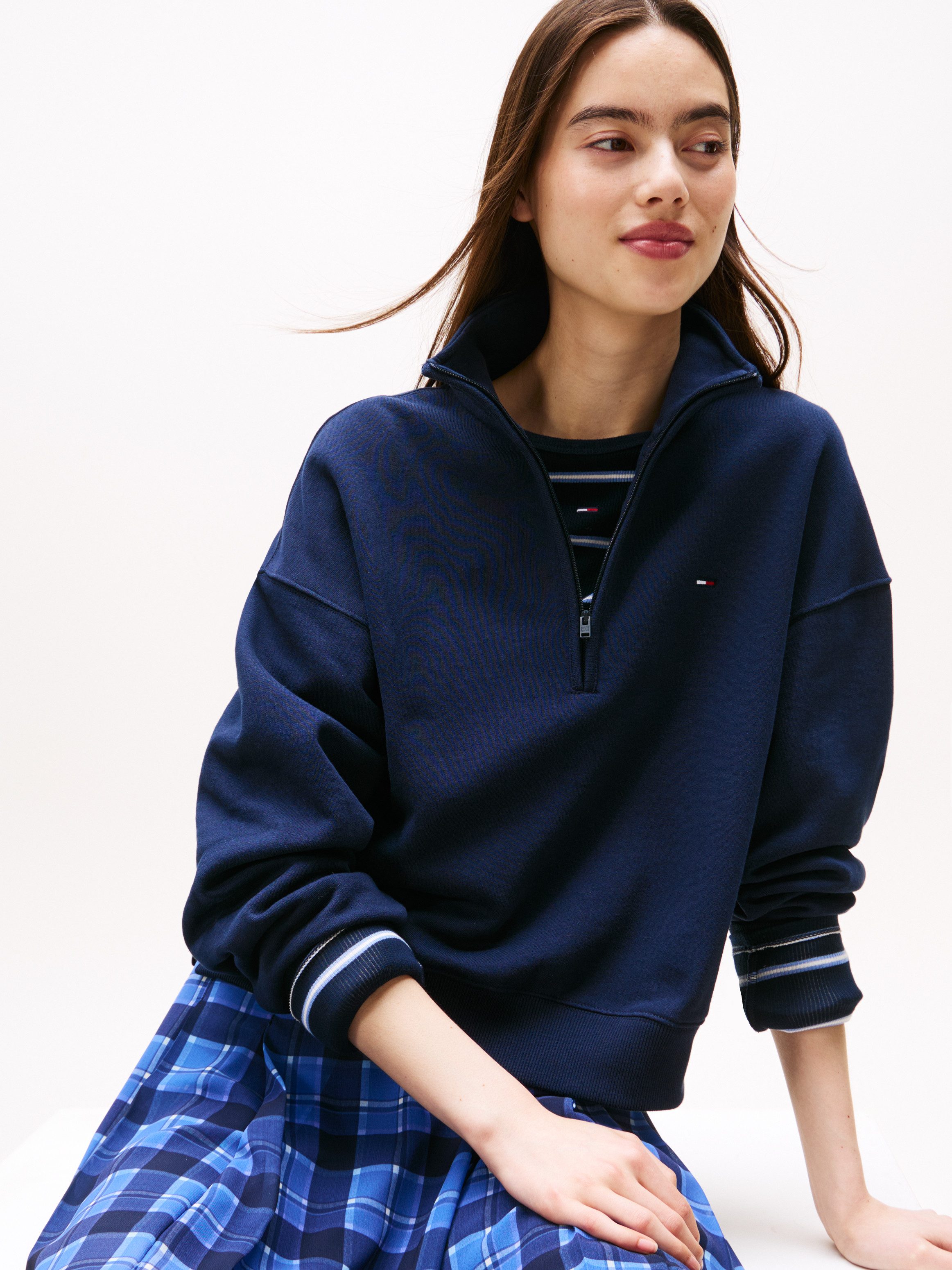 Tommy Jeans Sweatshirt TJW BXY S-FLAG 1/4 ZIP günstig online kaufen