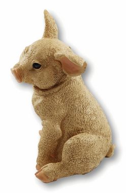 Castagna Tierfigur Dekofigur Tierfigur Schwein Ferkel Schweinchen sitzend natur Kollektion Castagna aus Resin H 22 cm