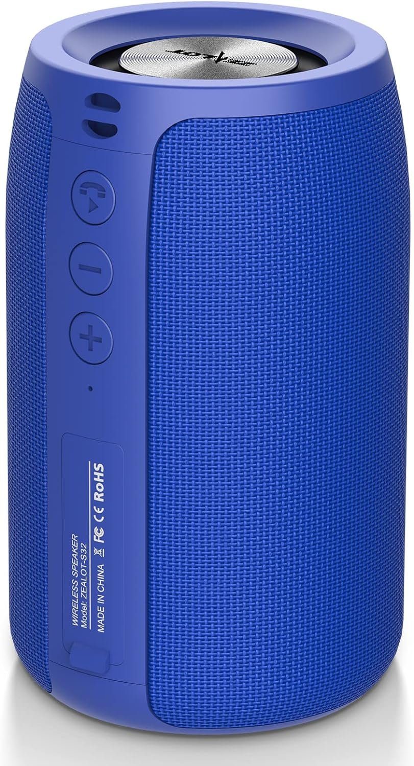 ZEALOT Stereo Lautsprecher (Bluetooth, 10 Box USB/TF mit W, Wasserdicht,12h IPX5 Spielzeit) mit Karte/AUX,Bluetooth