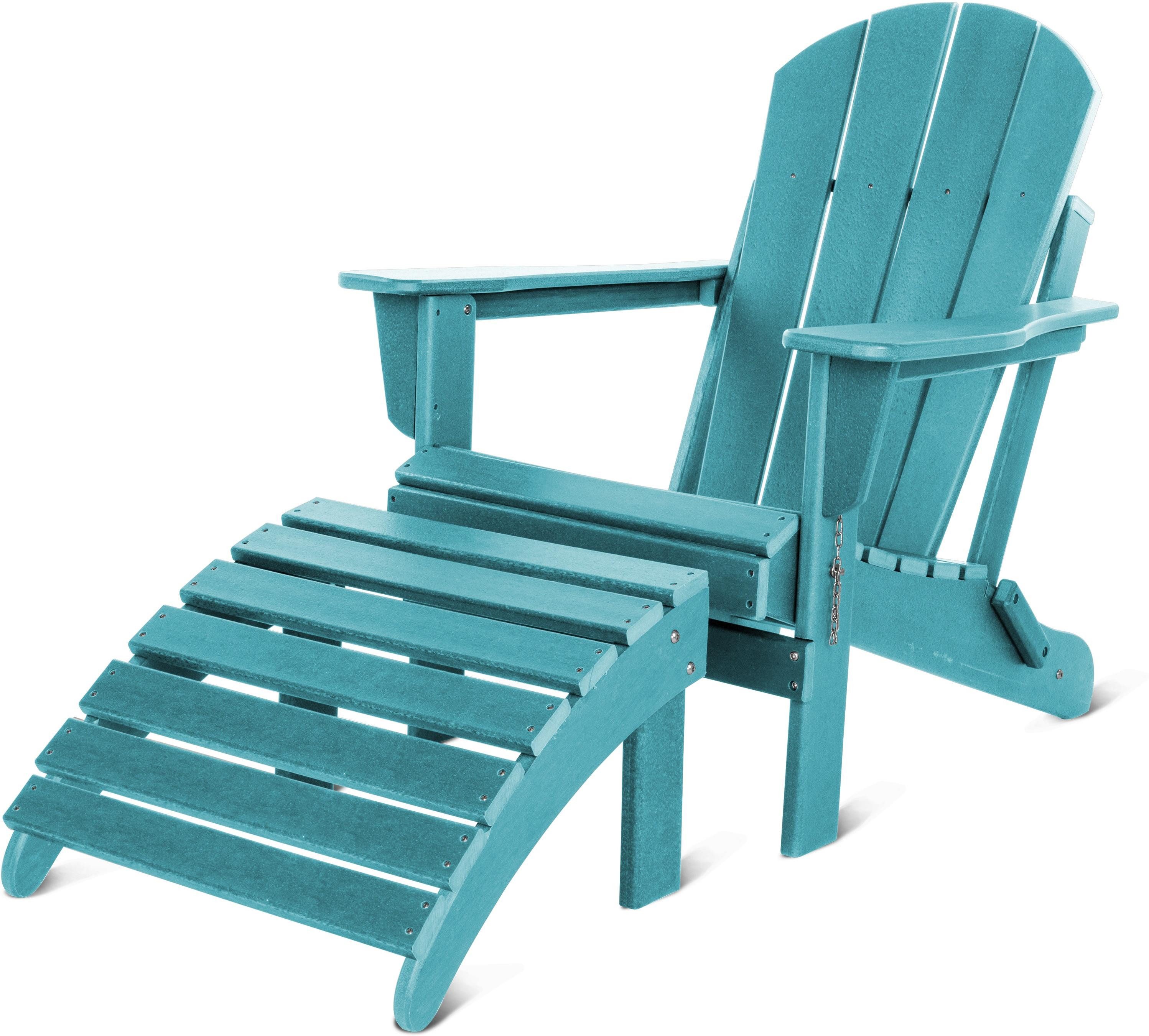 Aspero Gartenstuhl Gartenstuhl Adirondack mit Fußstütze, günstig online kaufen