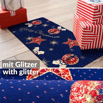 Fußmatte Küchenläufer Fußmatte Teppichvorleger Flurläufer Textil Weihnachten, ANRO, Rechteckig, Höhe: 3 mm, Textil