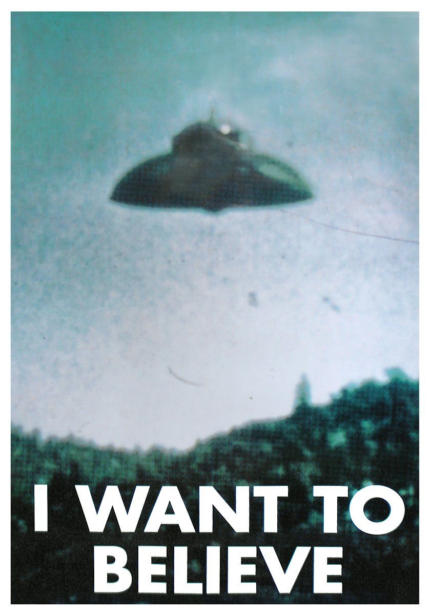 Poster UFO Poster I Want To Believe 61 x 91,5 cm