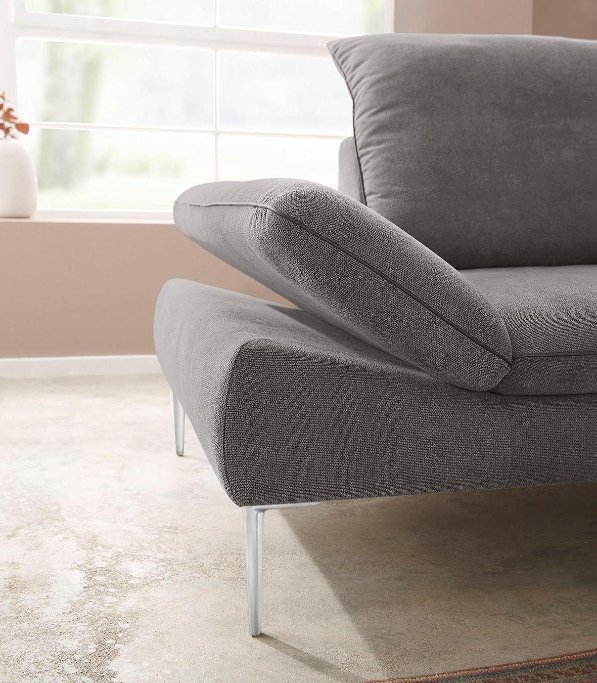 W.SCHILLIG Ecksofa enjoy&MORE, Designsofa, elegant und bequem, L-Form, mit Sitztiefenverstellung, Füße Chrom glänzend, Breite 294 cm