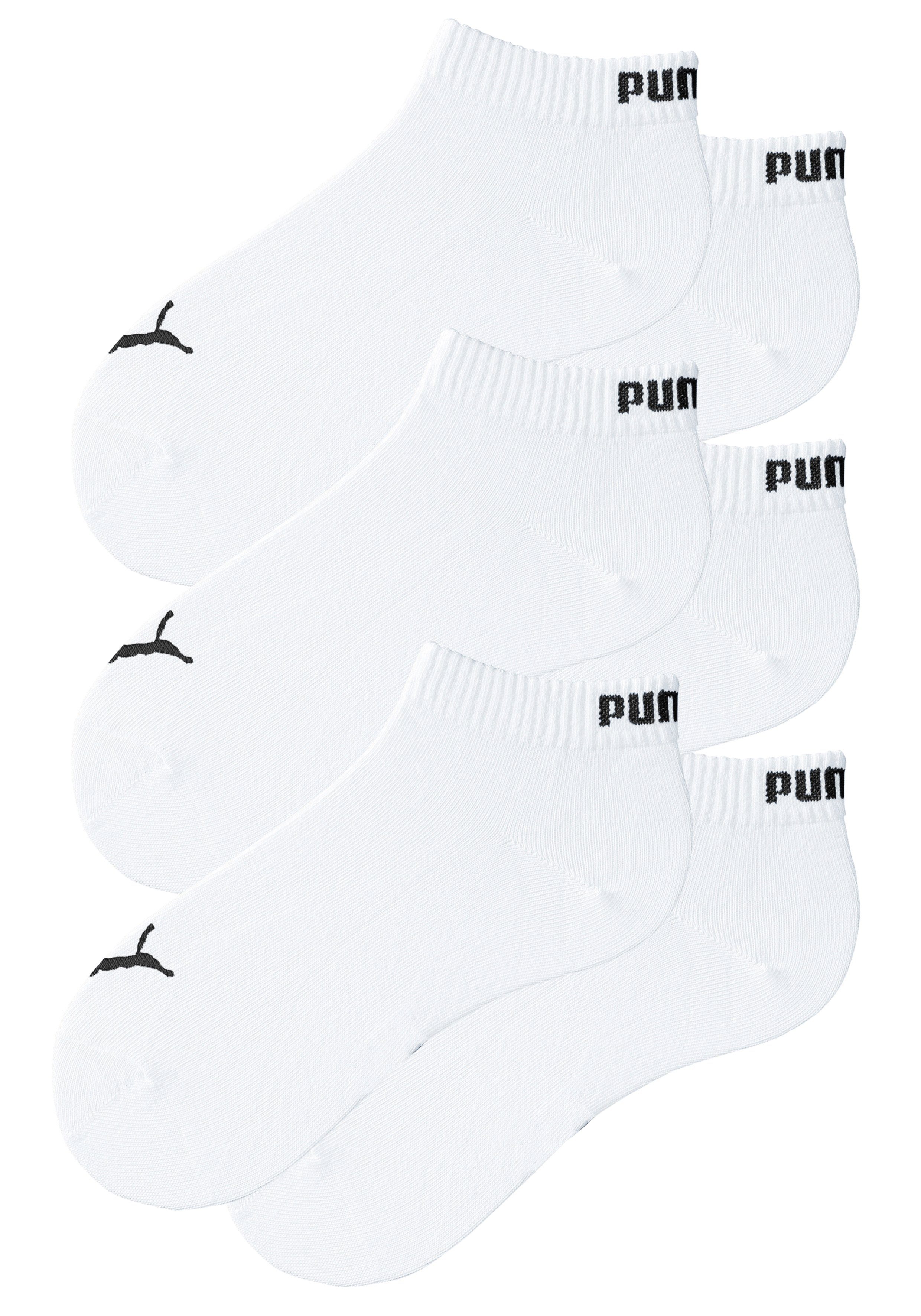 PUMA Kurzsocken PUMA UNISEX QUARTER PLAIN 6P ECOM (6-Paar, 6 Paar) mit Rippbündchen