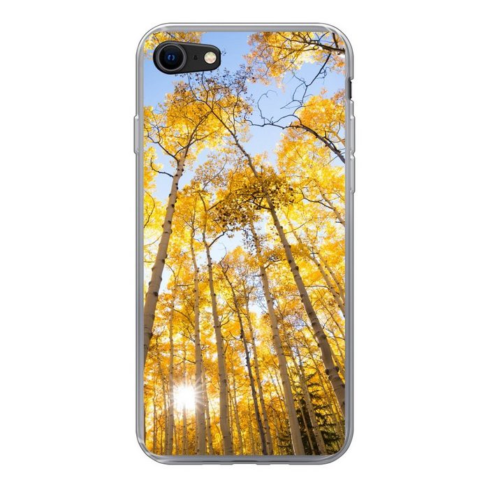 MuchoWow Handyhülle Herbst - Bäume - Wald Handyhülle Apple iPhone SE (2020) Smartphone-Bumper Print Handy