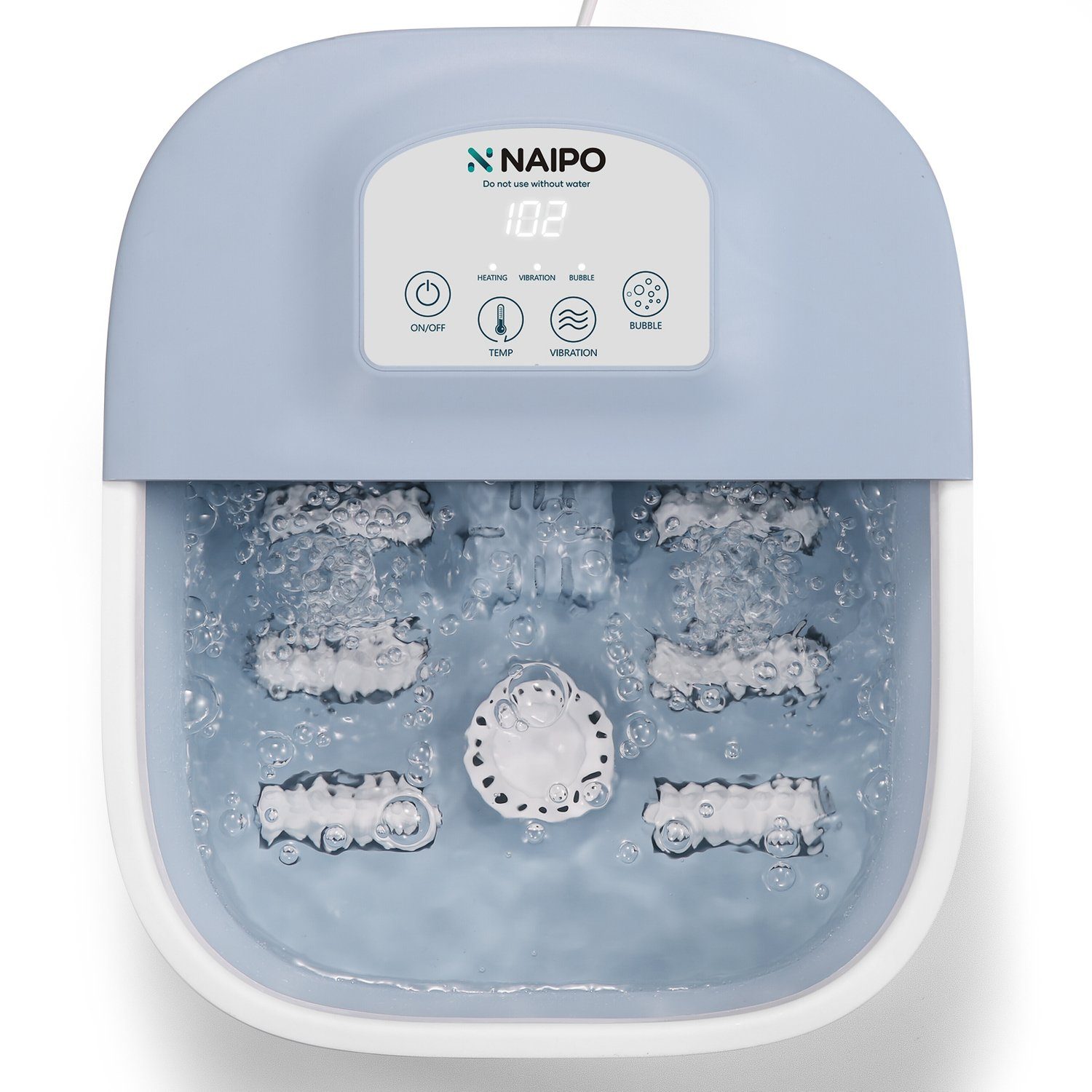 NAIPO Fußmassagegerät, 3 in1 Fußmassagewanne mit Sprudelbad Fußmassagegerät, 2023 Neu