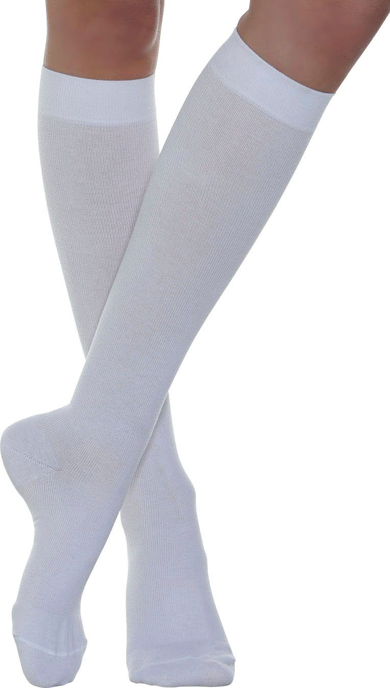 RELAXSAN Stützkniestrümpfe Stützkniestrümpfe Elastic Cotton Kl. II (1-Paar) weiss