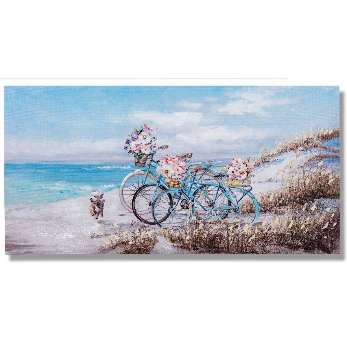 formano Wandbild „Fahrräder am Strand“ auf Leinwand 30x60cm, 3 Fahrräder