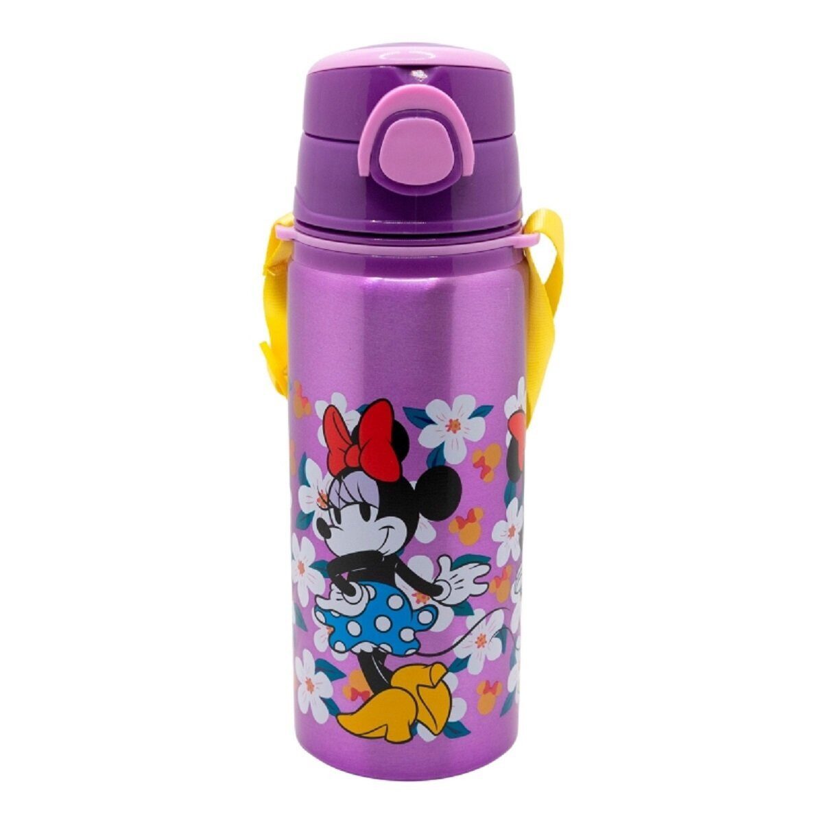 Disney Trinkflasche Disney Minnie Aluminium Trinkflasche 730ml mit Strohhalm & Tragegurt