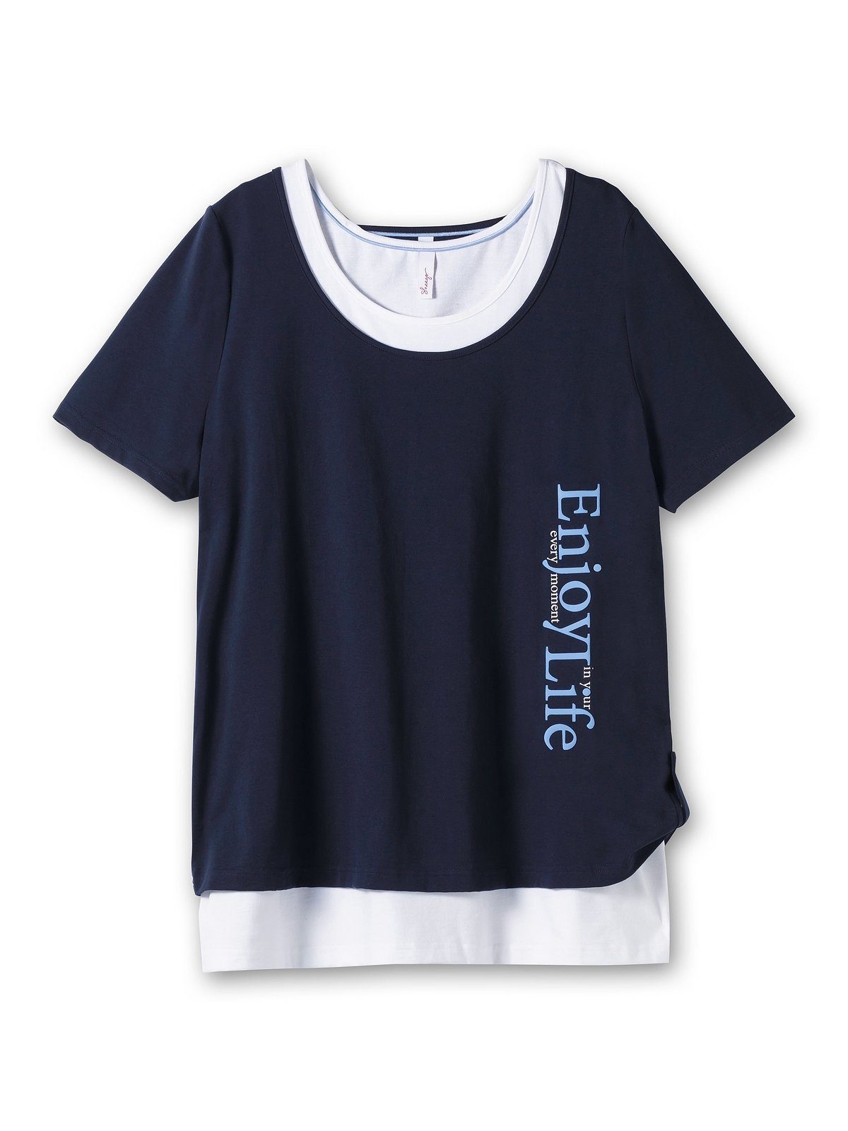 Sheego Größen separatem und T-Shirt Top Wordingprint mit Große