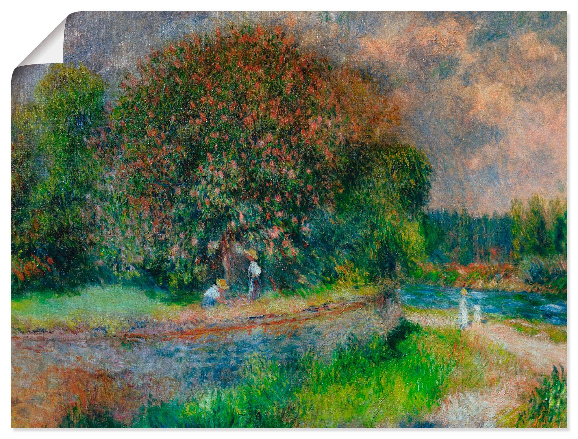 Größen Artland Poster Leinwandbild, oder Wiesen Kastanienbaum, als in Blühender & (1 Wandaufkleber Bäume versch. Wandbild St),