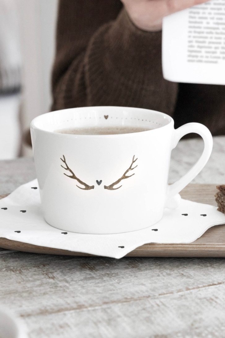 Bastion Collections Geschirr-Set Bastion Collections Tasse - DEER - weiß