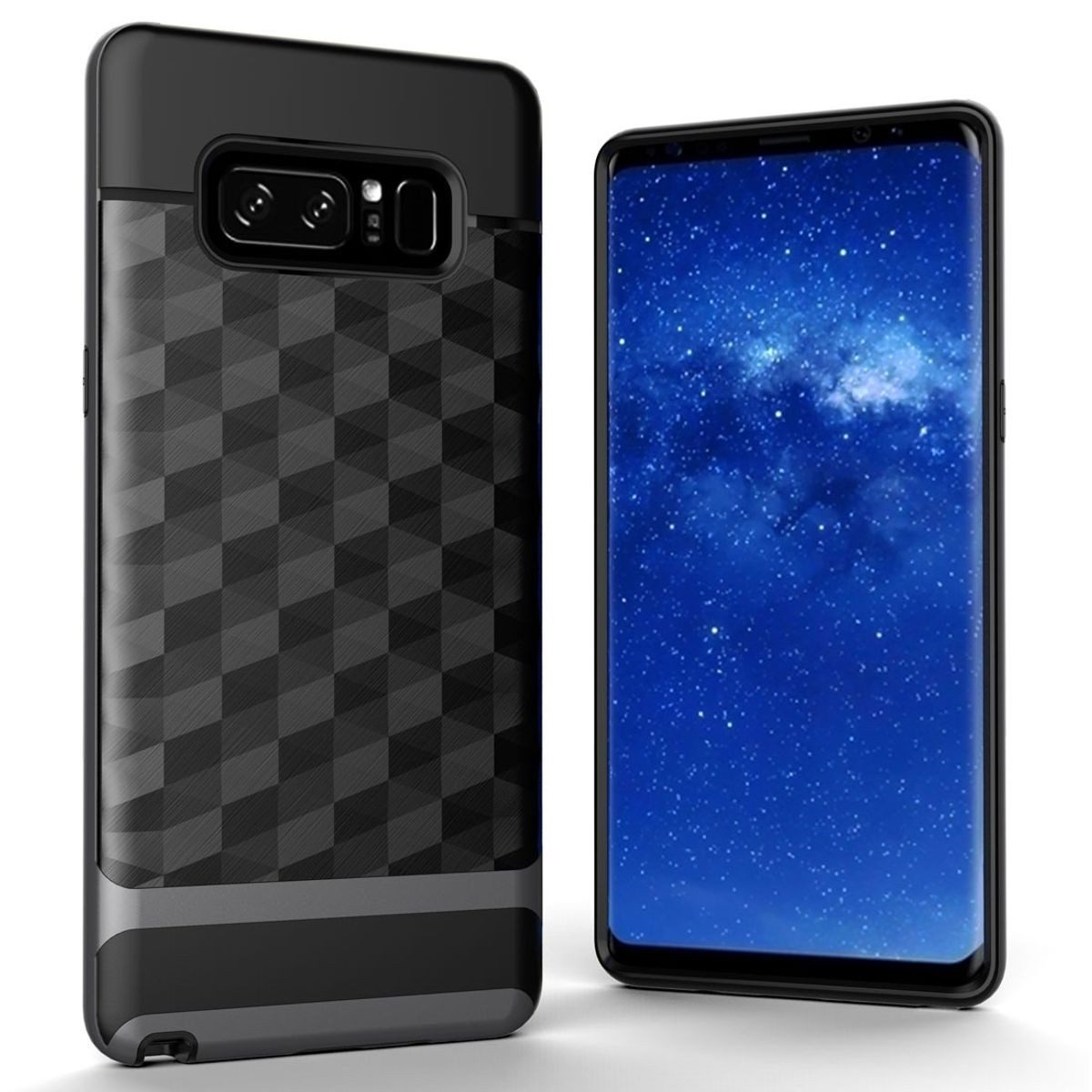 König Design Handyhülle Samsung Galaxy Note 8, Samsung Galaxy Note 8 Handyhülle Backcover Grau