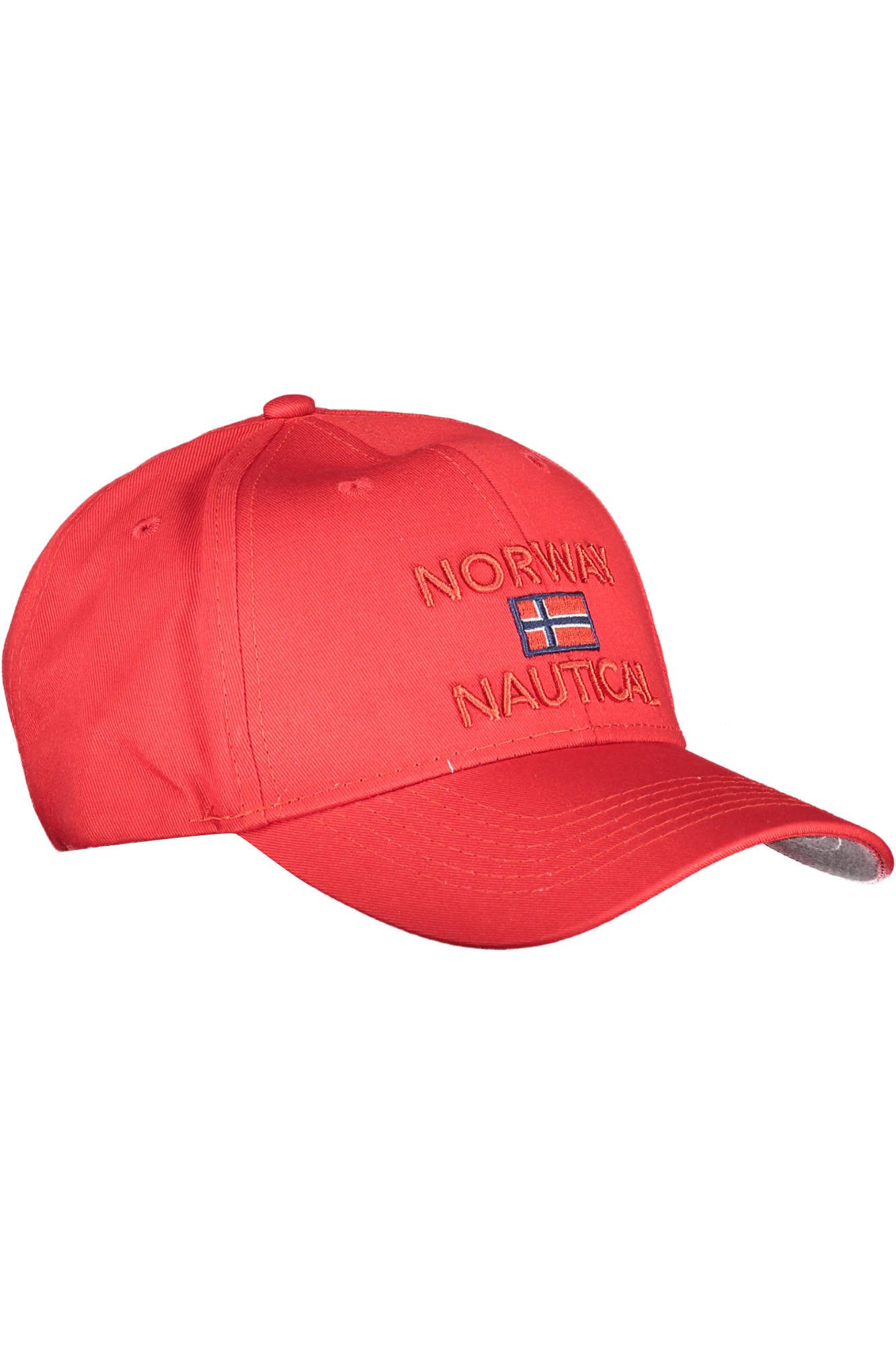 NORWAY 1963 Strickmütze Stylische rote Herrenkappe mit Stickerei und Applikation