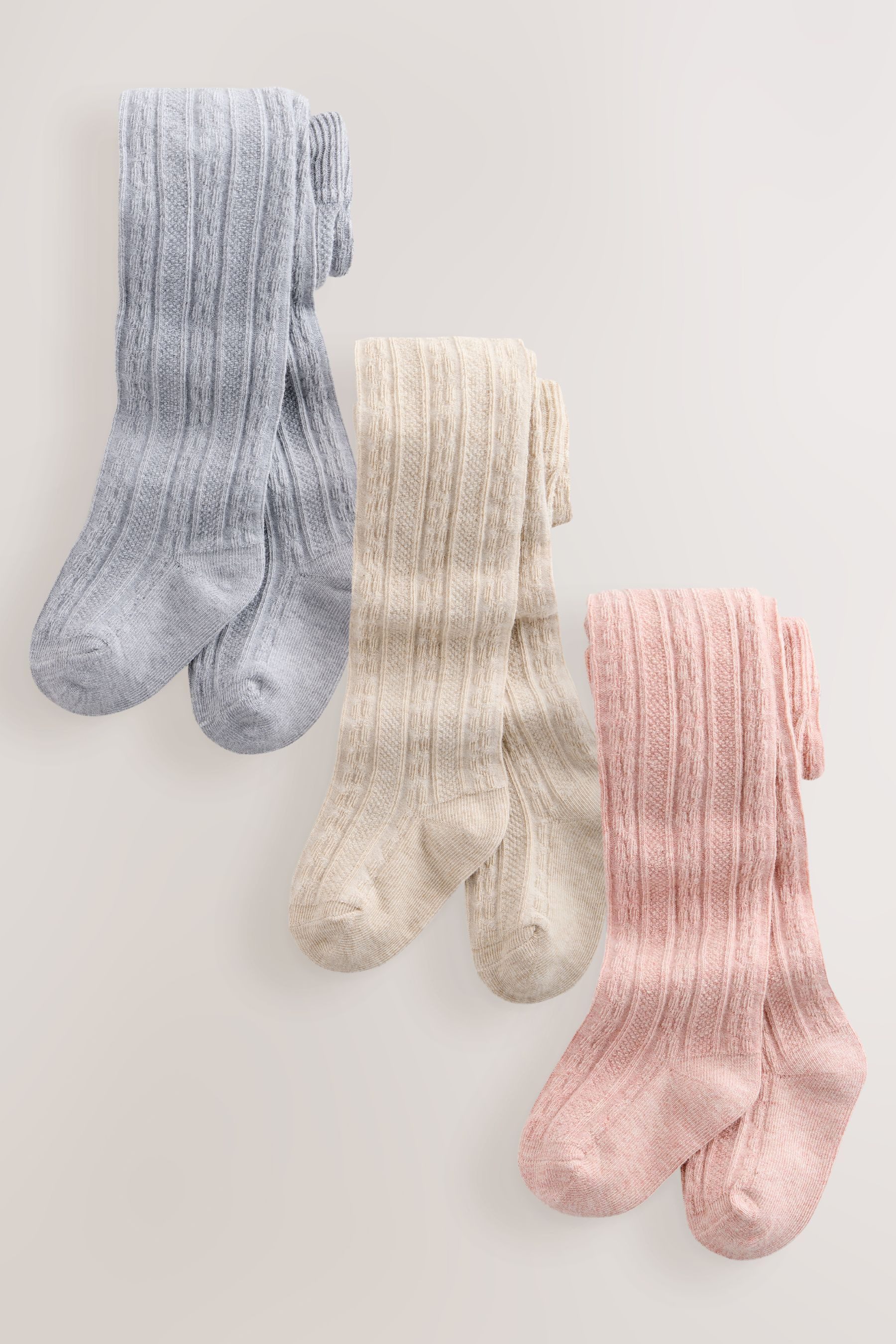 Next Strumpfhose Baby Strumpfhosen mit Zopfmuster, 3er-Pack (3 St) – Bild 3 von 5