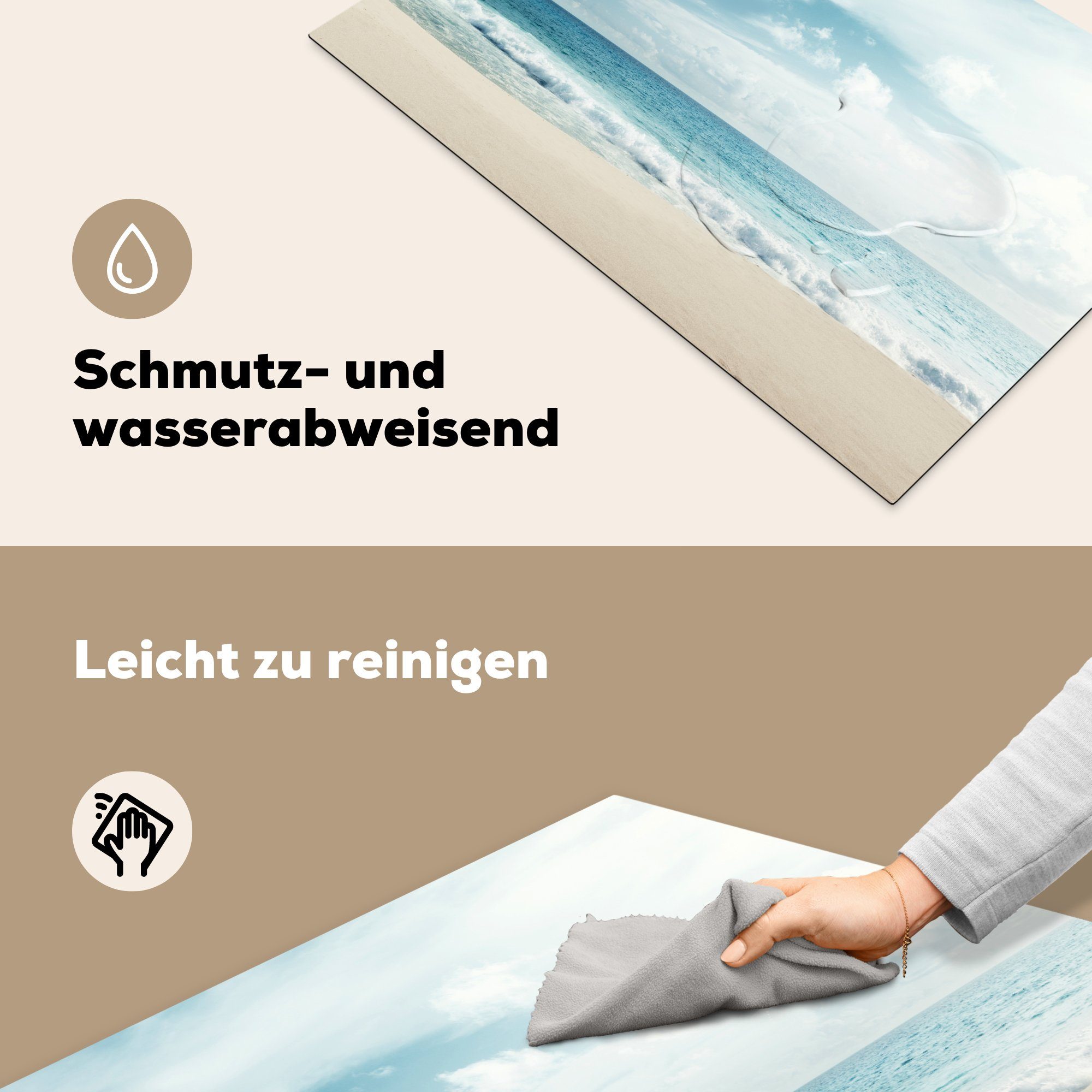 cm, Meer 81x52 küche, (1 MuchoWow - Induktionskochfeld tlg), Ceranfeldabdeckung - Vinyl, Schutz Sommer, für die Strand Herdblende-/Abdeckplatte