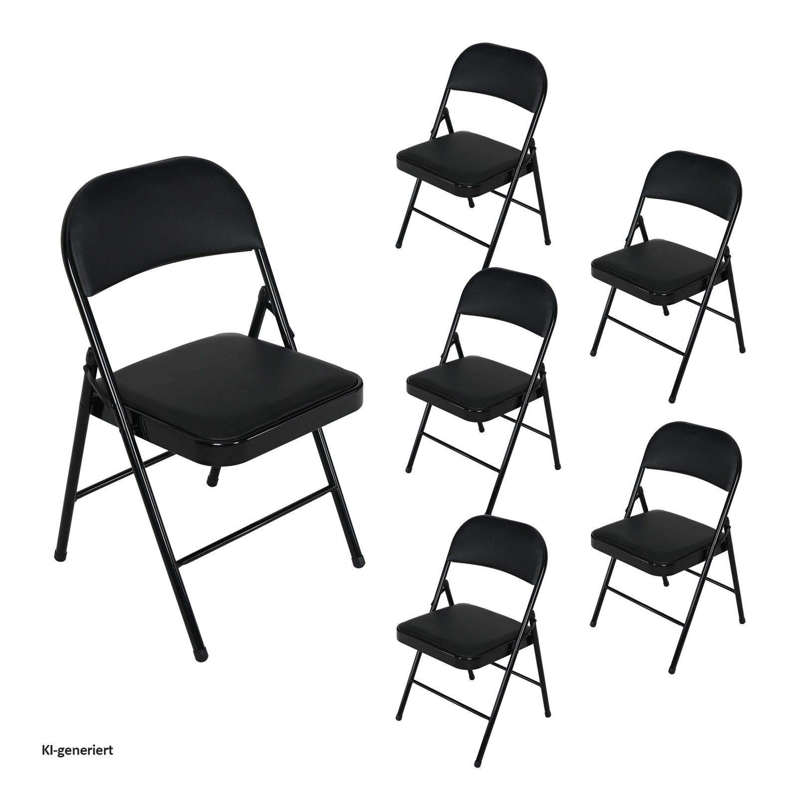 HTI-Living Klappstuhl Klappstühle 6er Set Wedigo Schwarz (Set, 6 St), Küchenstuhl Campingstuhl Bestuhlung Events
